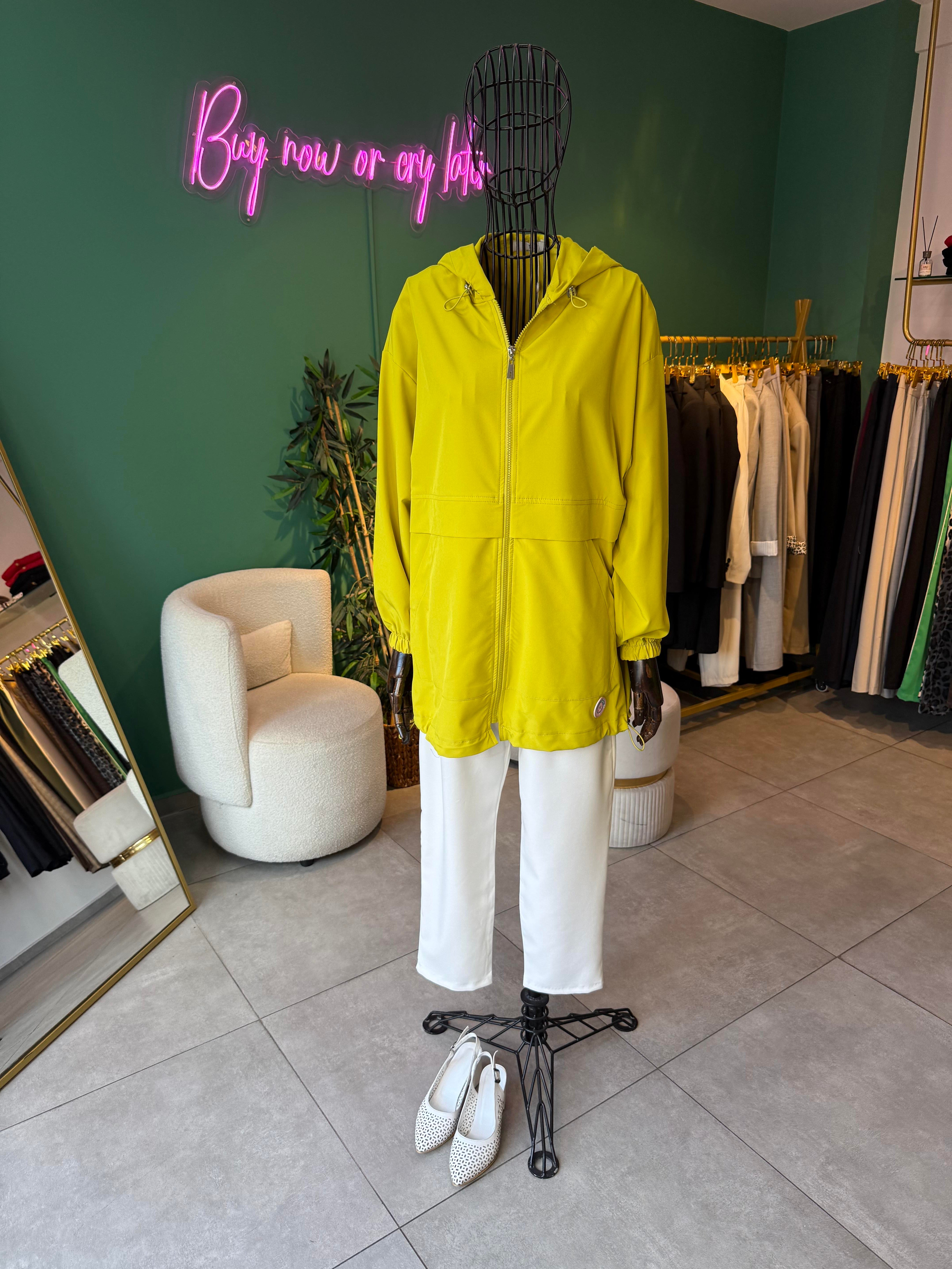 Aller Detaylı Oversize Lime Bomber Ceket