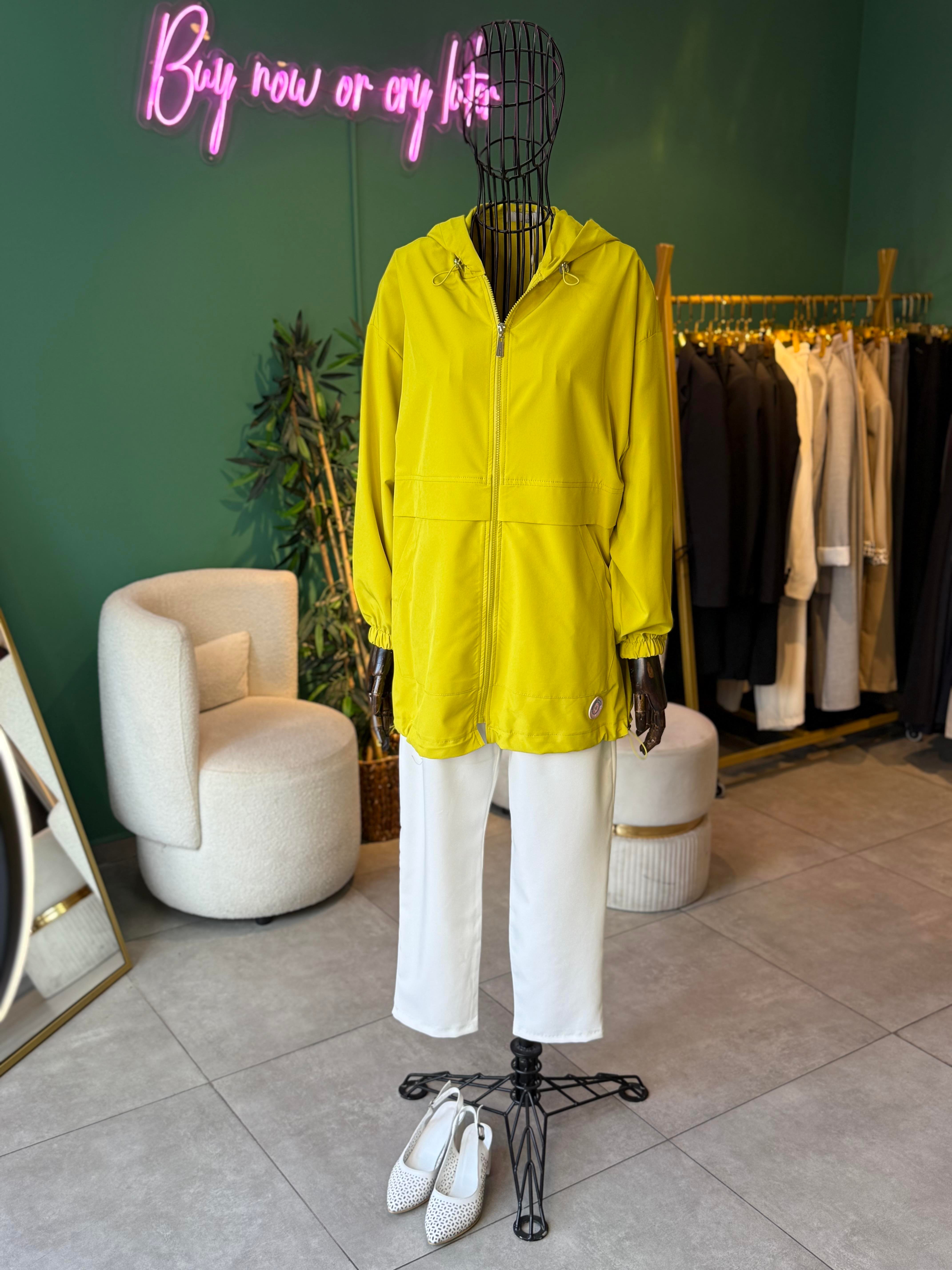 Aller Detaylı Oversize Lime Bomber Ceket