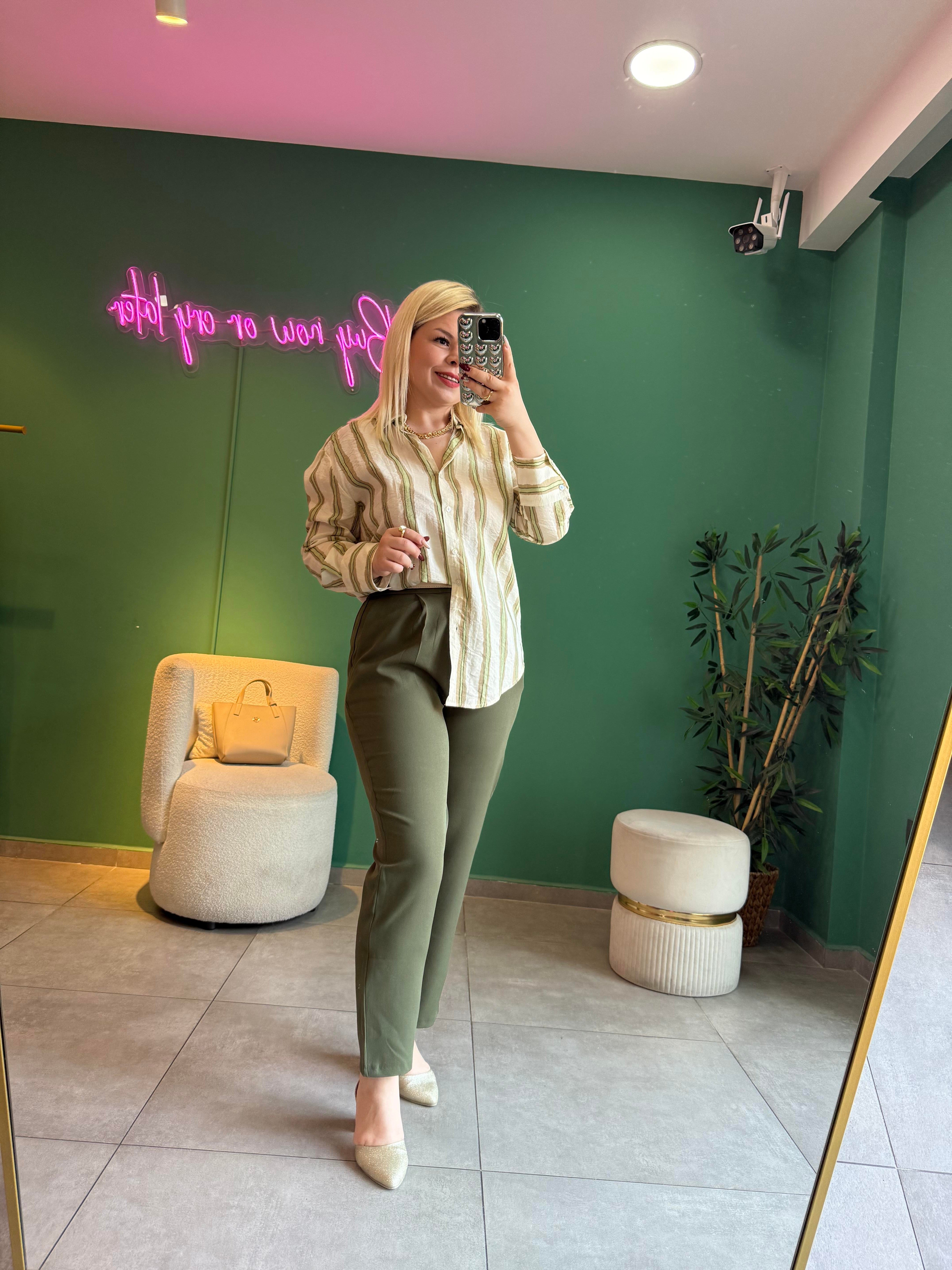 Bambu Çizgili Gömlek