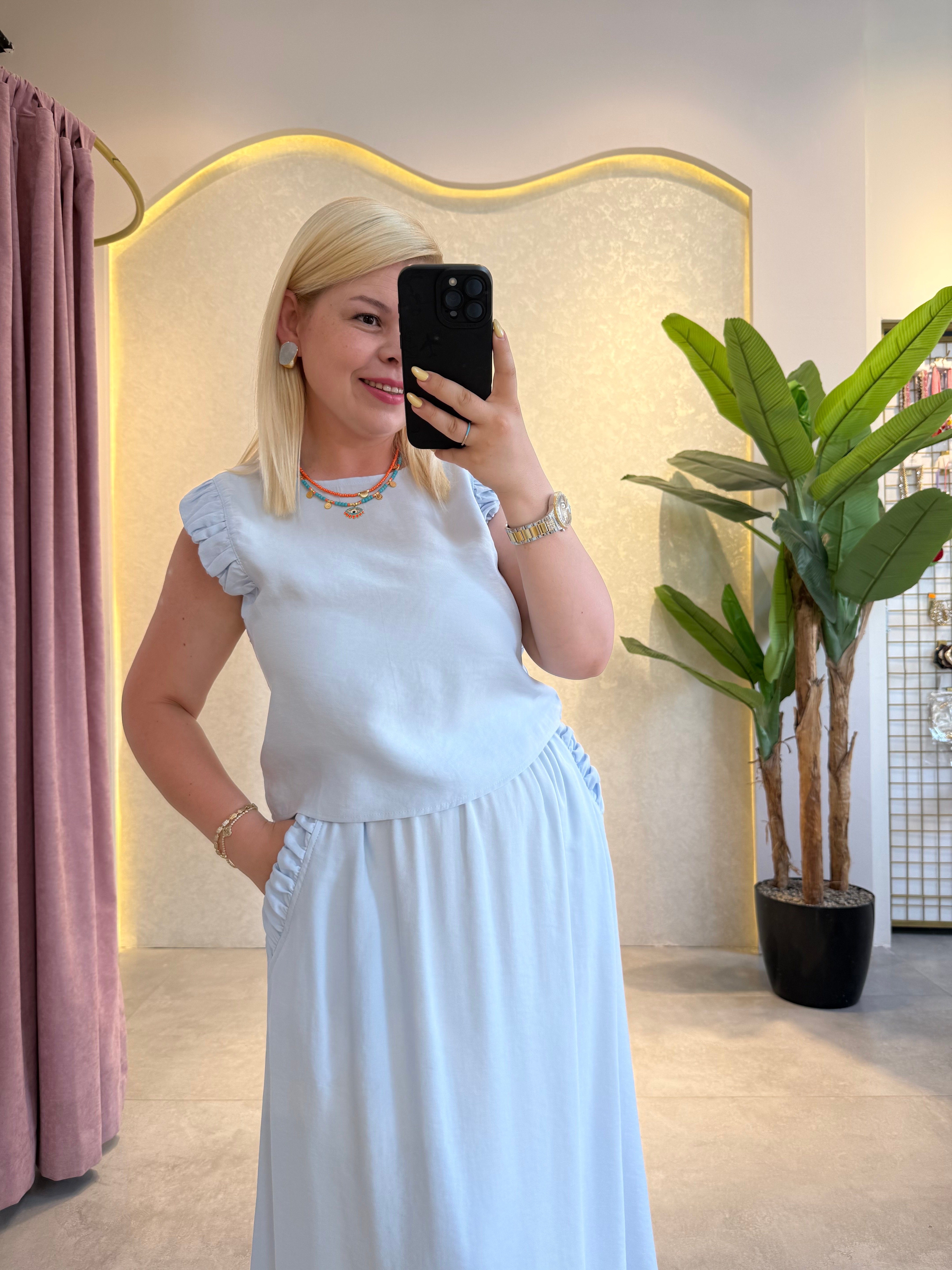 Bebe Mavi Etekli Takım