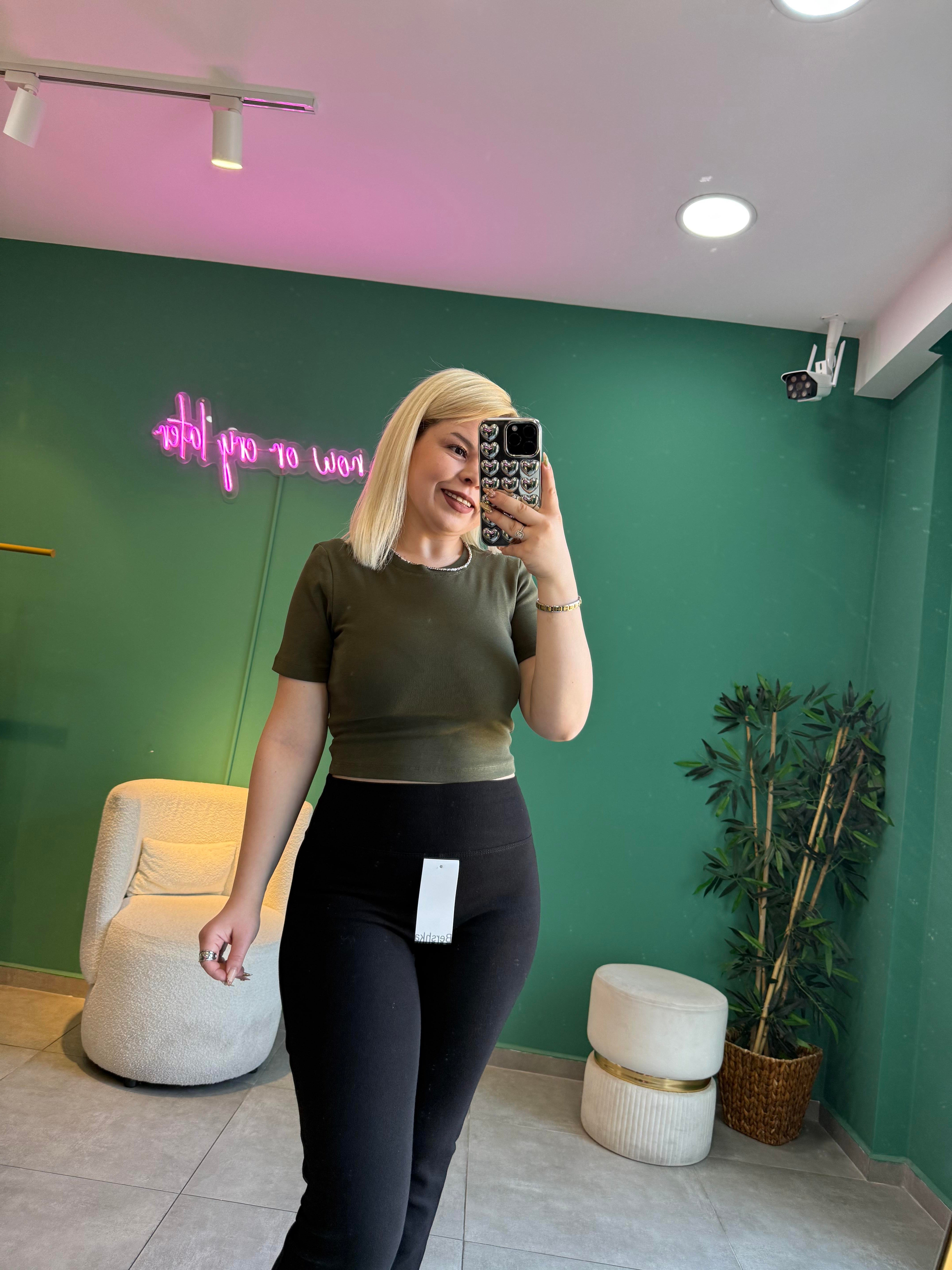 Bershk* Siyah İspanyol Paça Tayt