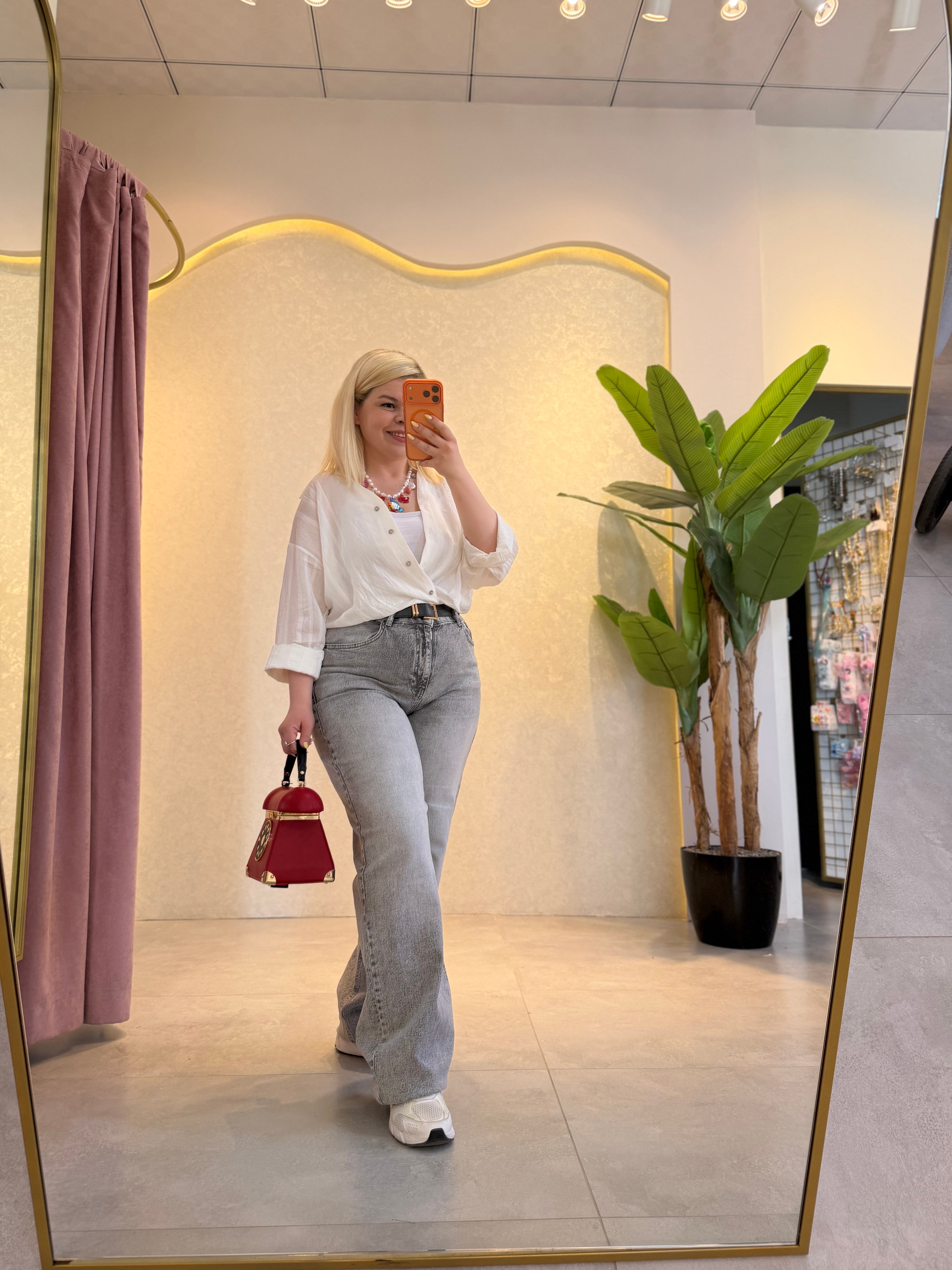 Beyaz Premium Oversize Gömlek