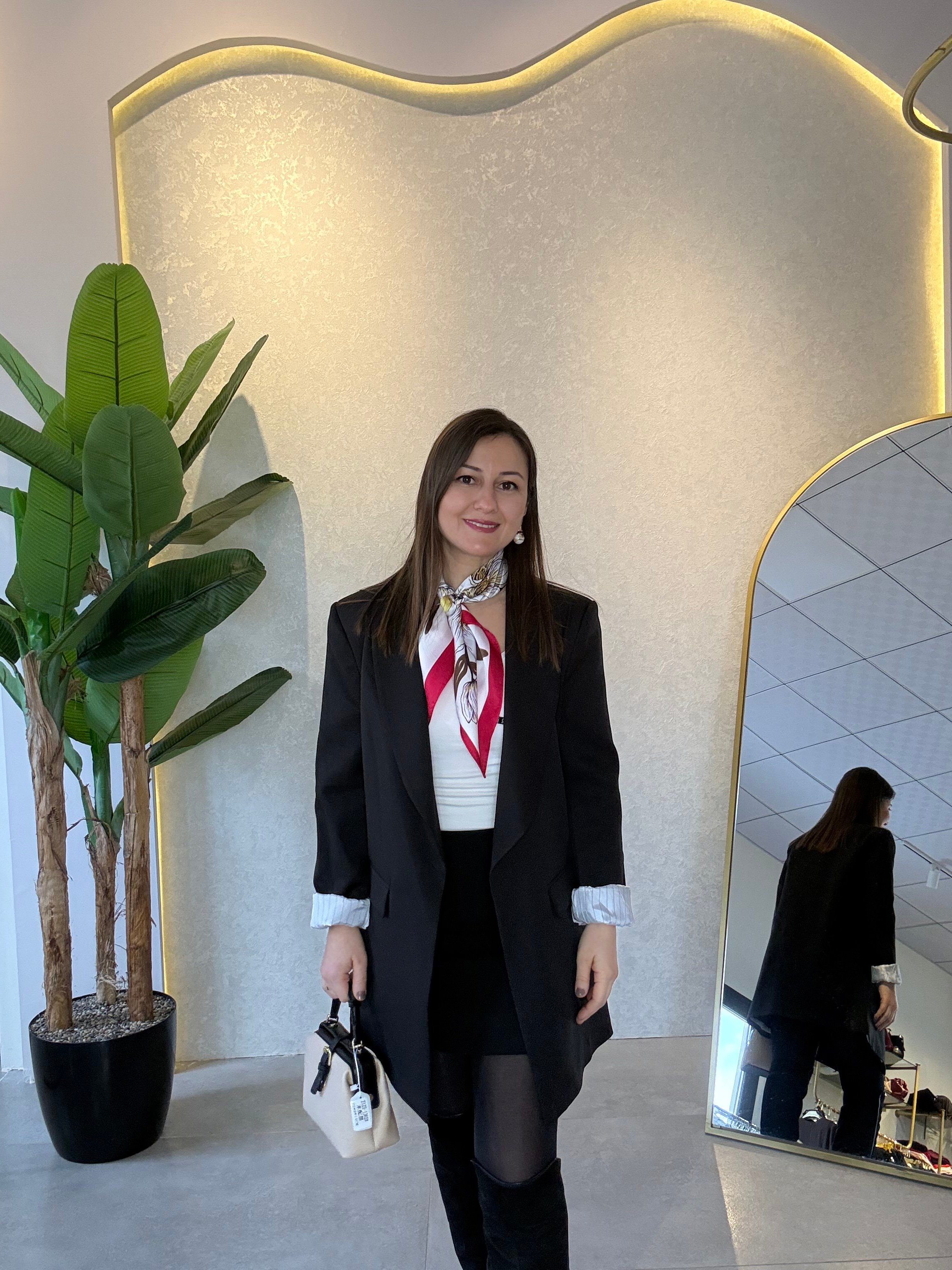Blazer Siyah Uzun Ceket