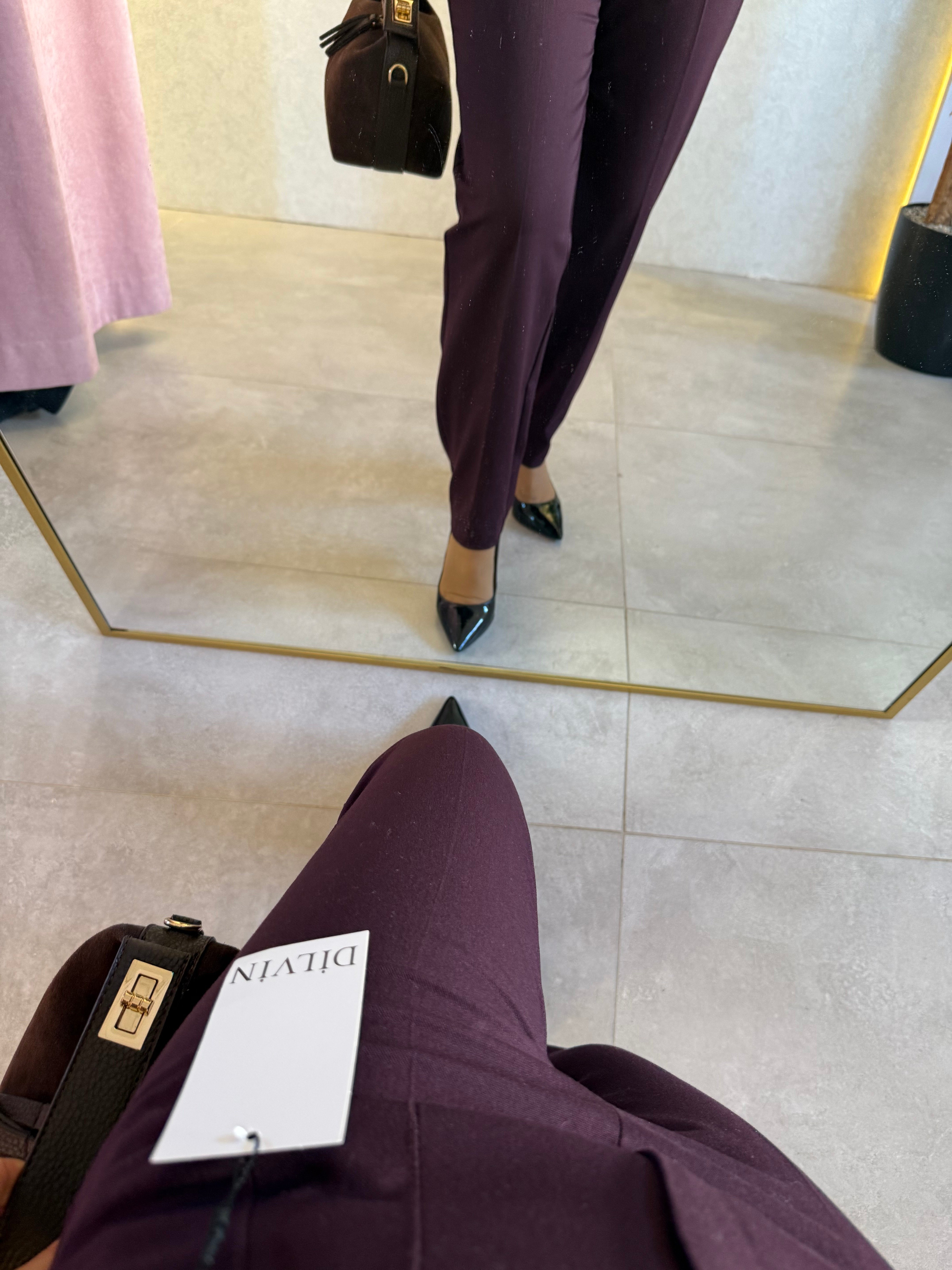 Bordo Kemerli Havuç Pantolon