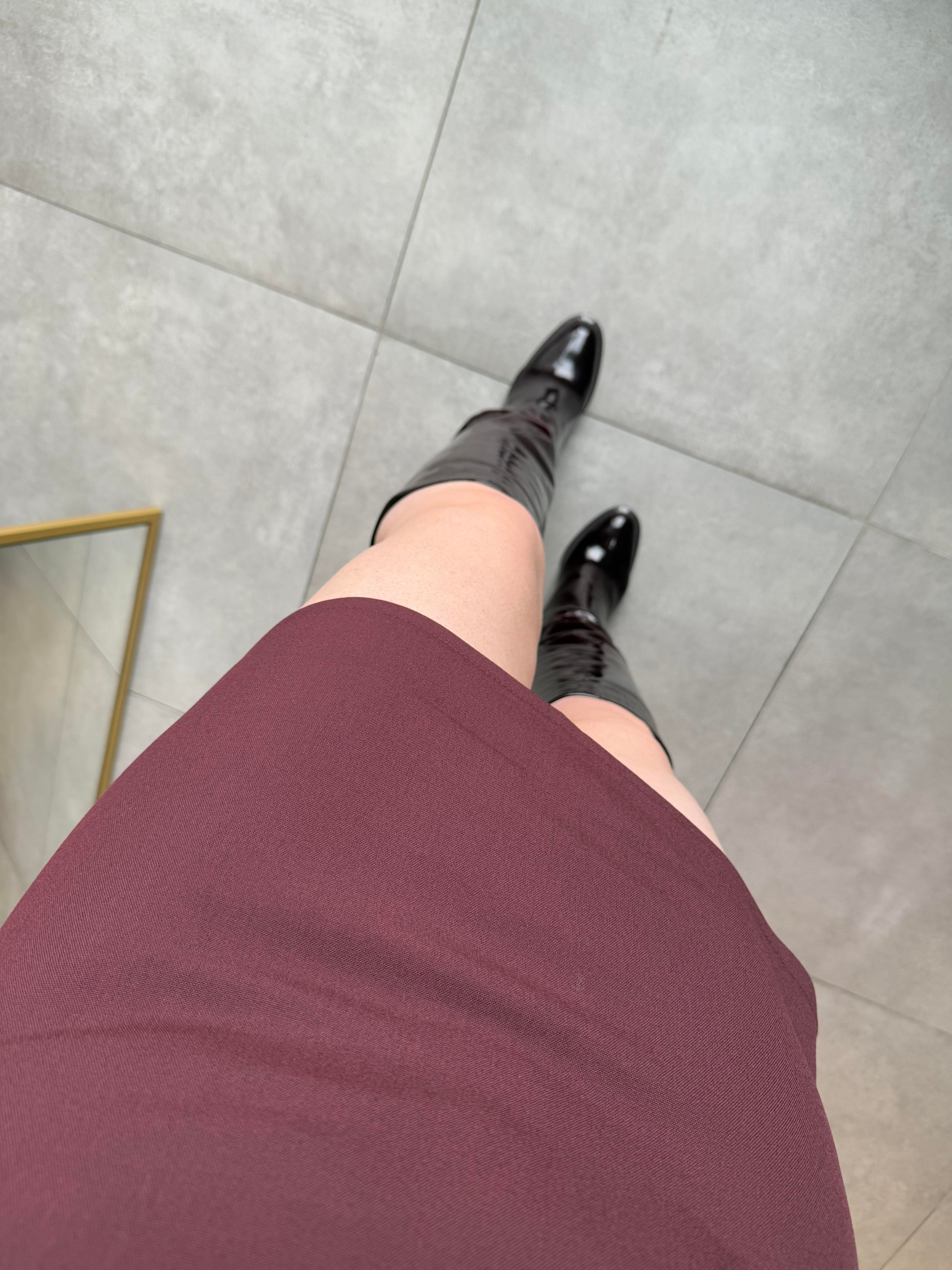 Bordo Kumaş Etek