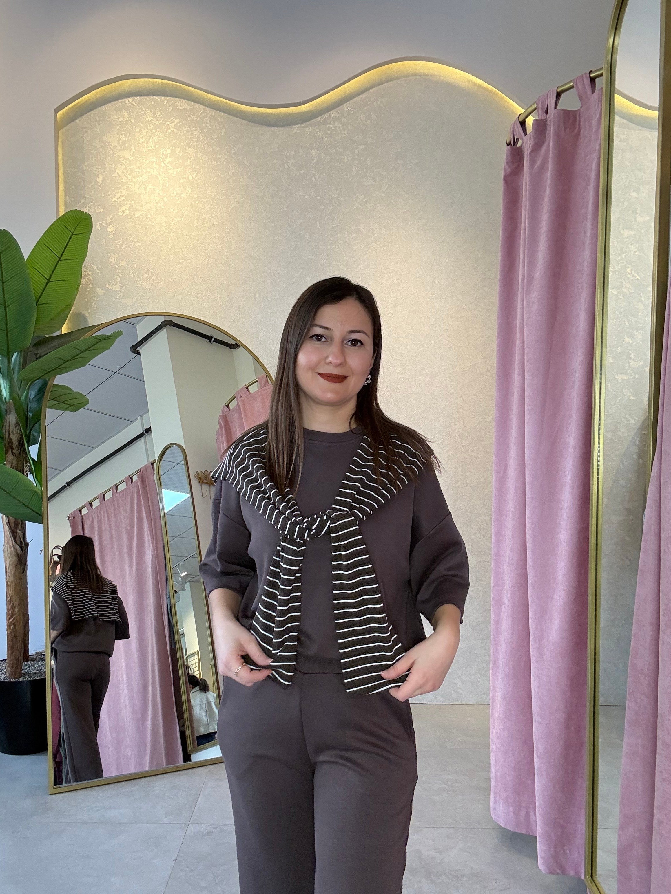 Çıkabilir Bağlama Detaylı Kahve Model Takım