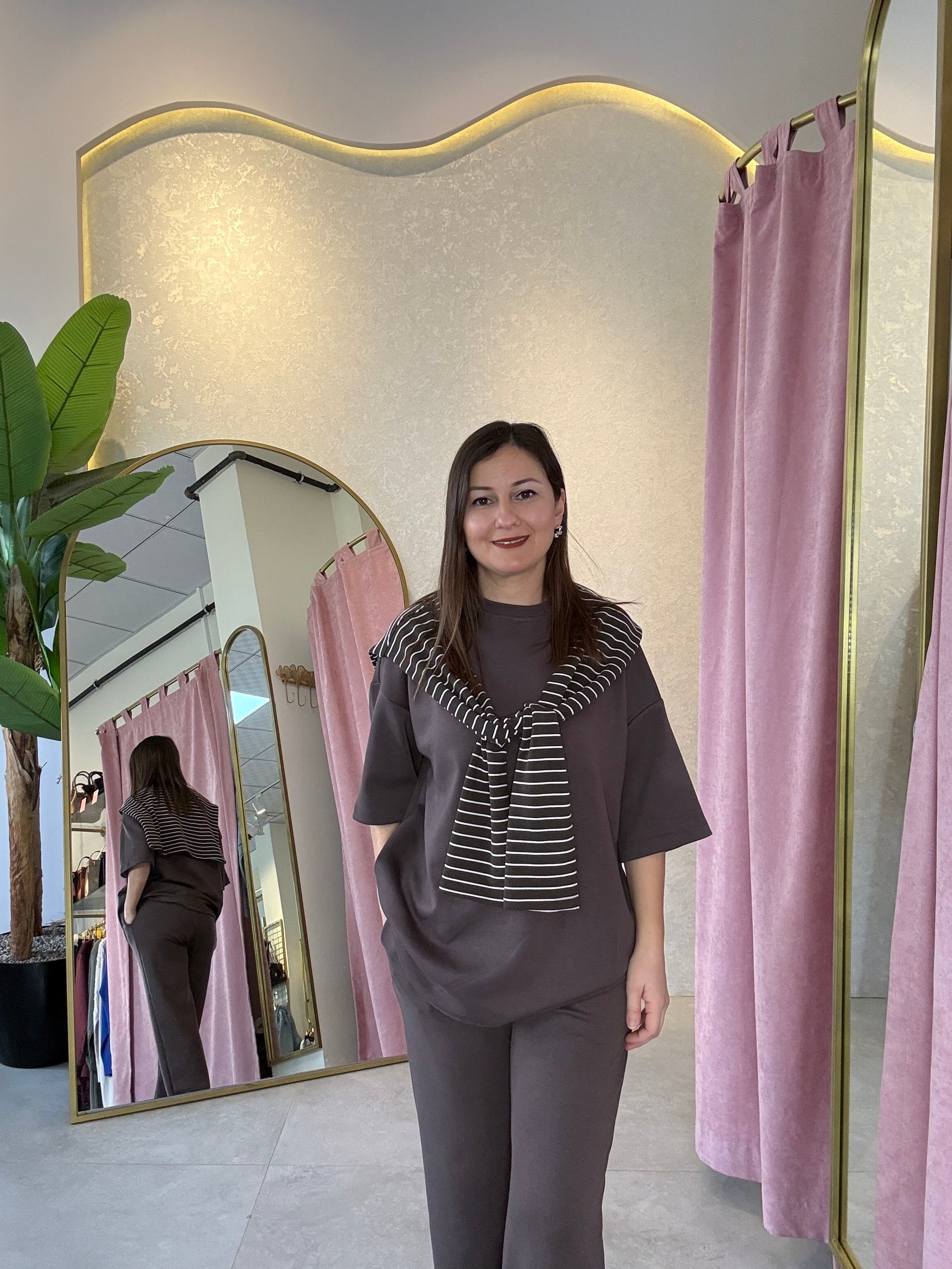 Çıkabilir Bağlama Detaylı Kahve Model Takım