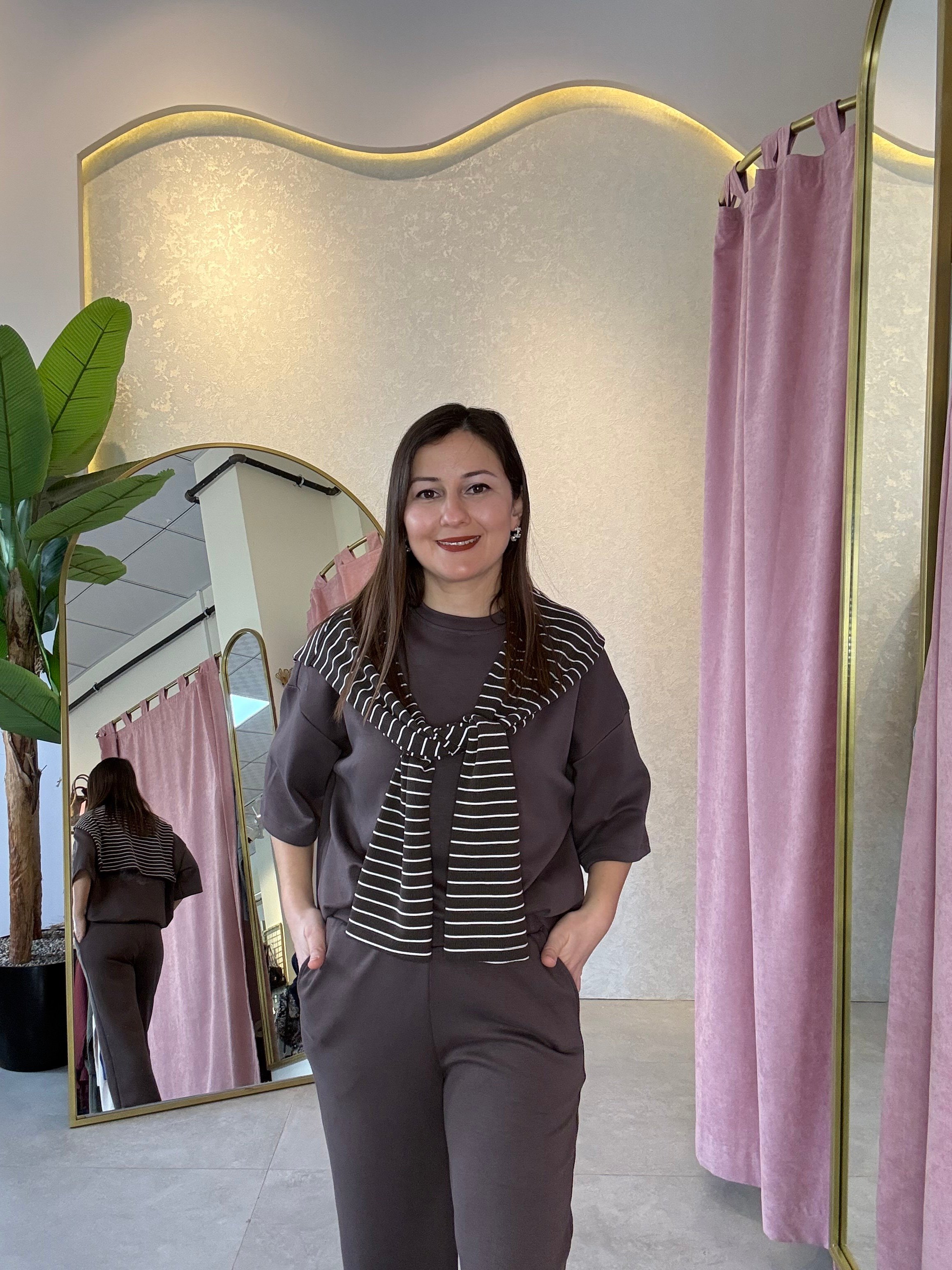 Çıkabilir Bağlama Detaylı Kahve Model Takım