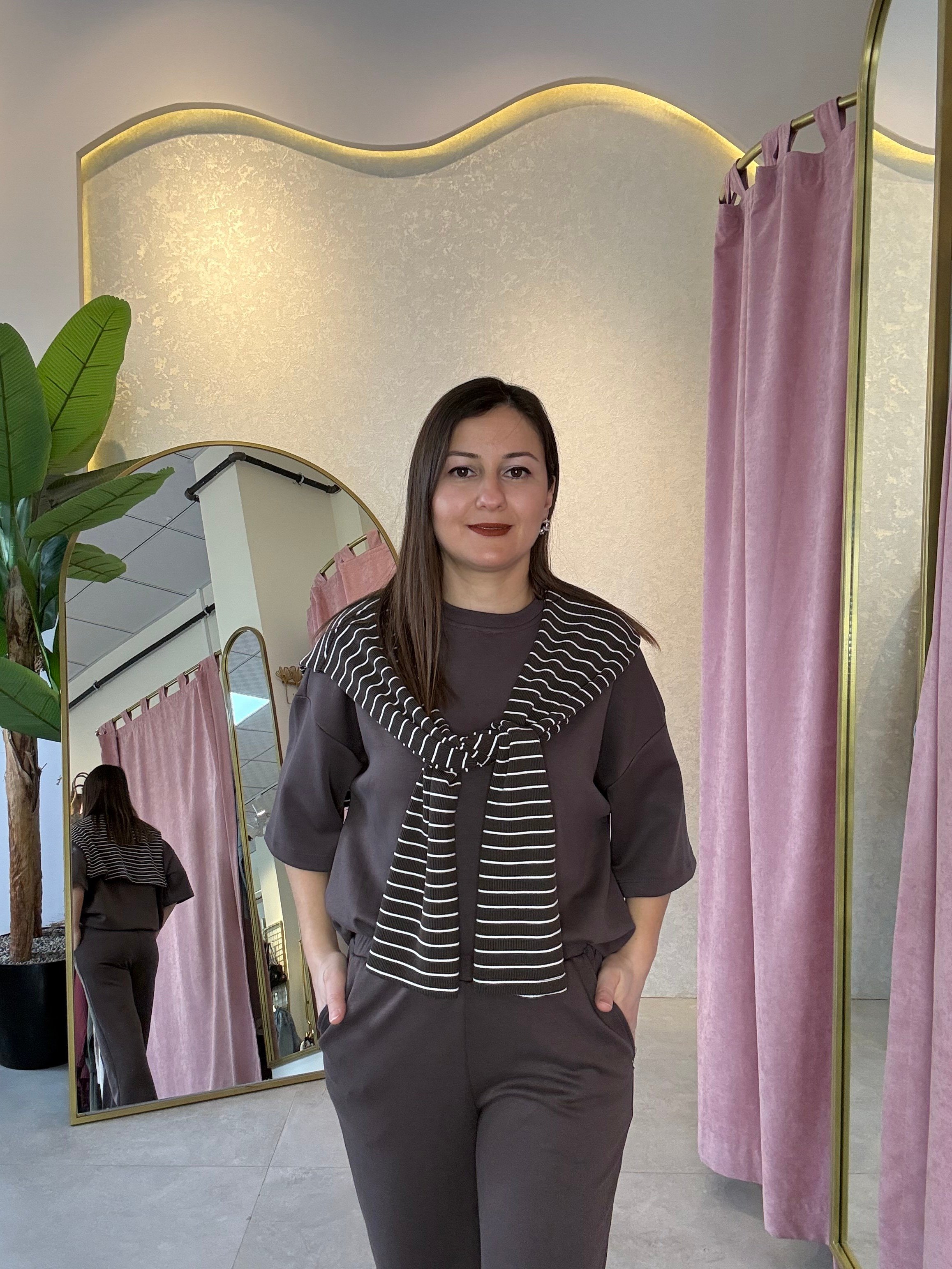Çıkabilir Bağlama Detaylı Kahve Model Takım