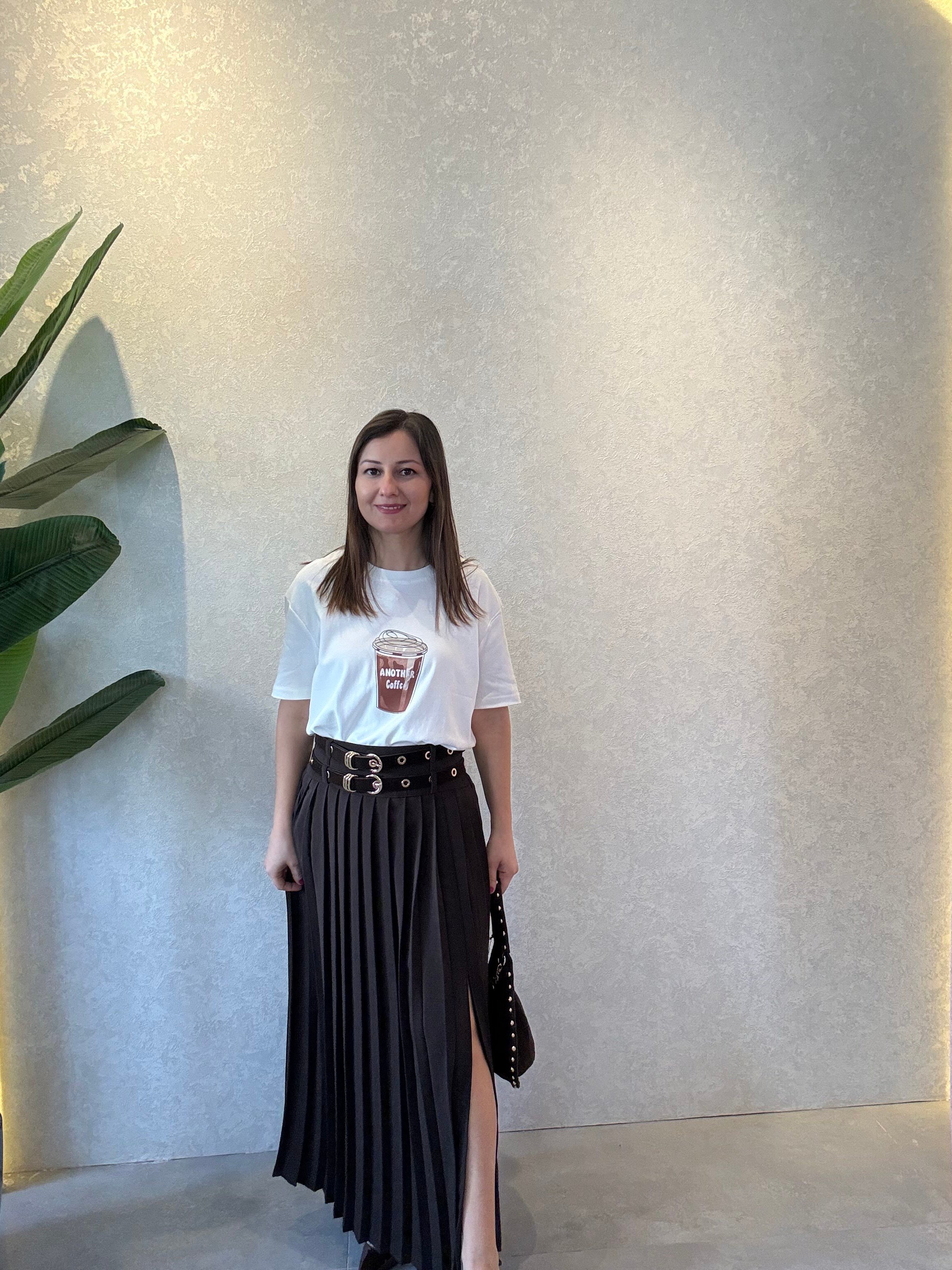 Coffee Baskılı Oversize Tişört