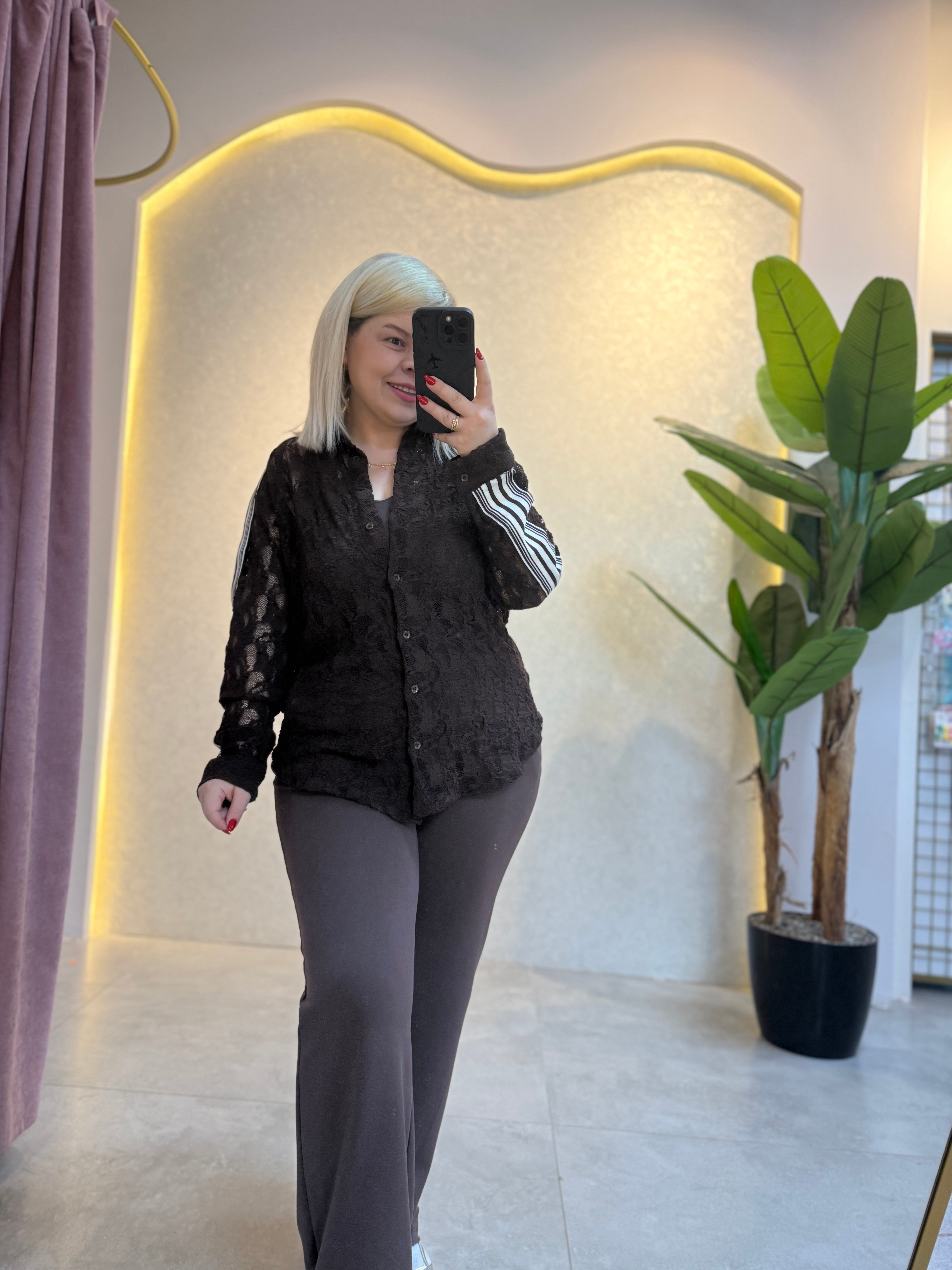 Dantelli Kahve Eşofman Takımı