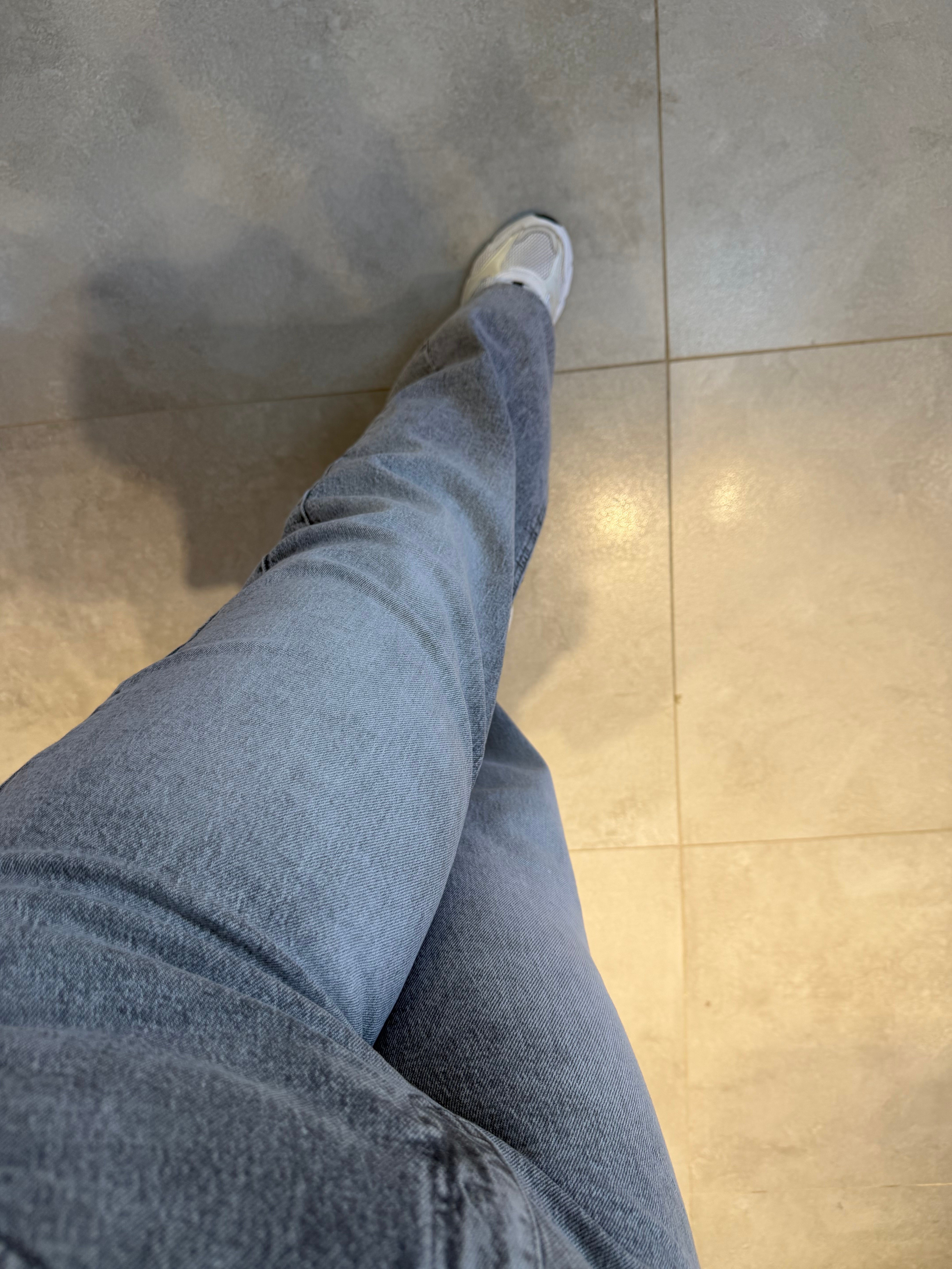 Füme Kemerli Wide Leg Jean Pantolon 