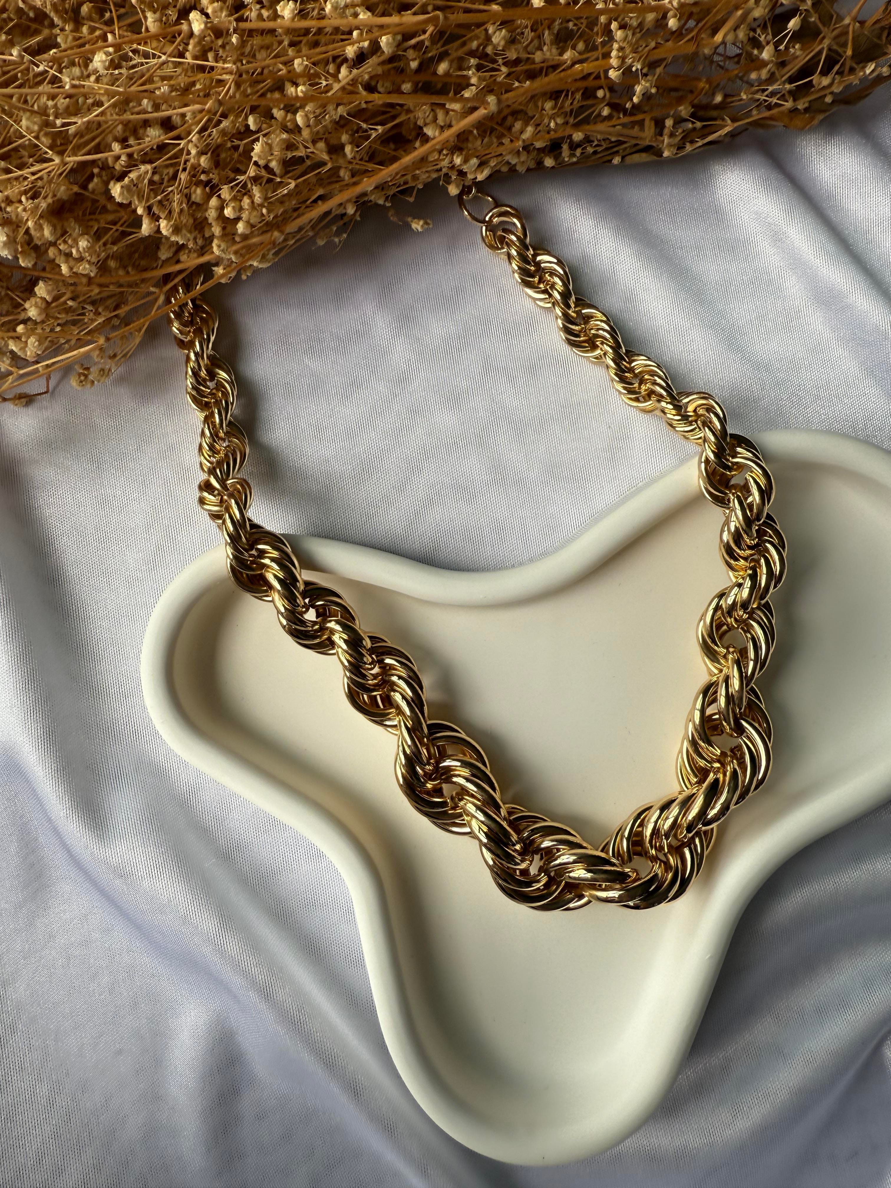 Gold Burgu Model Kalın Zincir Kolye