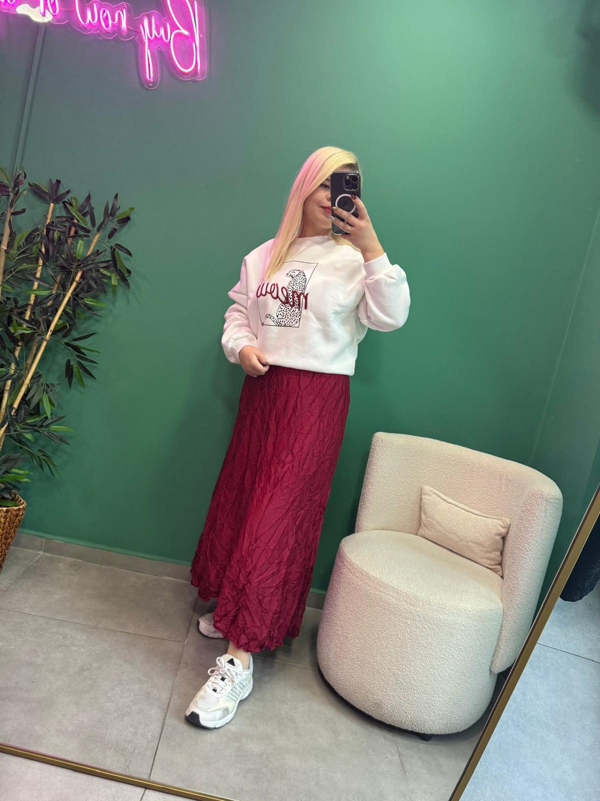 İçi Şardonlu Beyaz Sweat