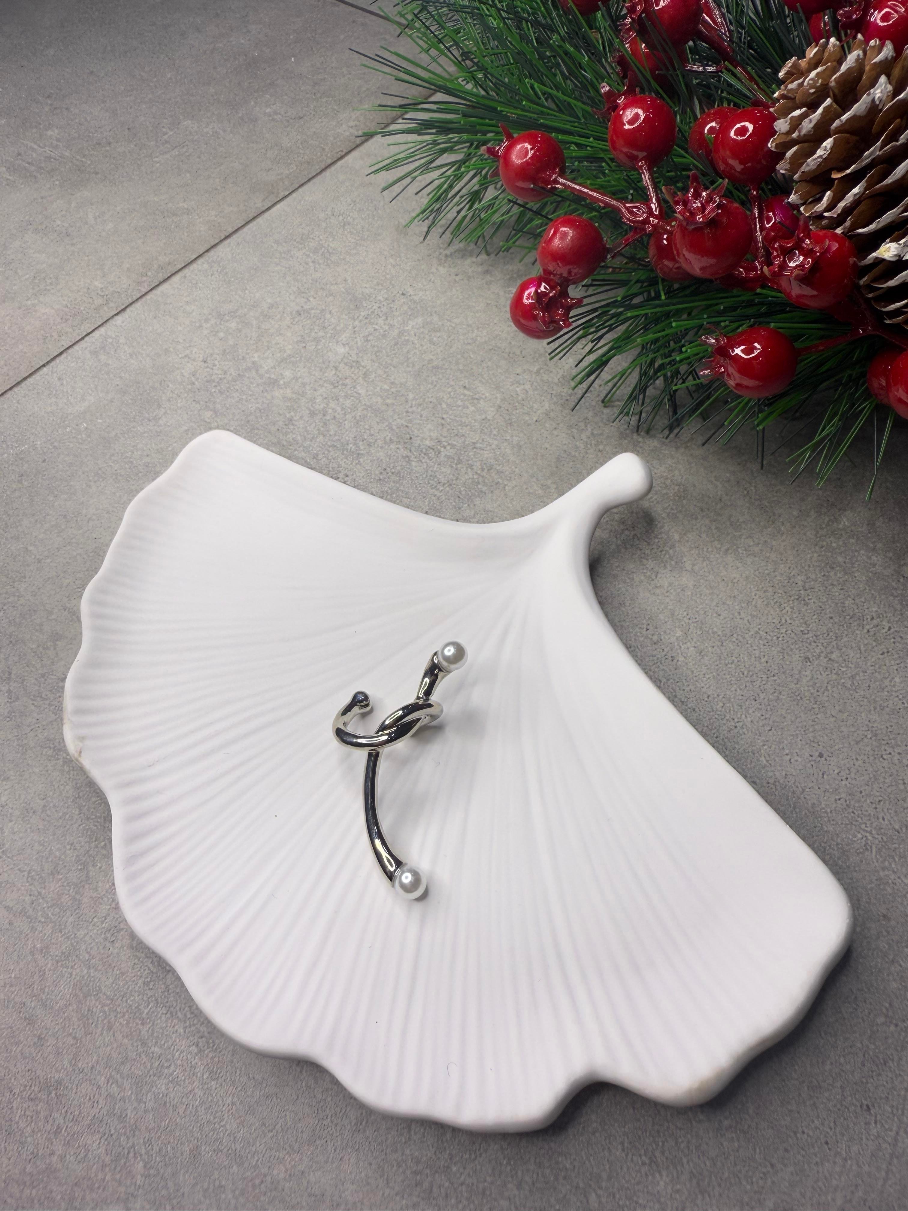 İnci Düğümlü Gümüş Earcuff