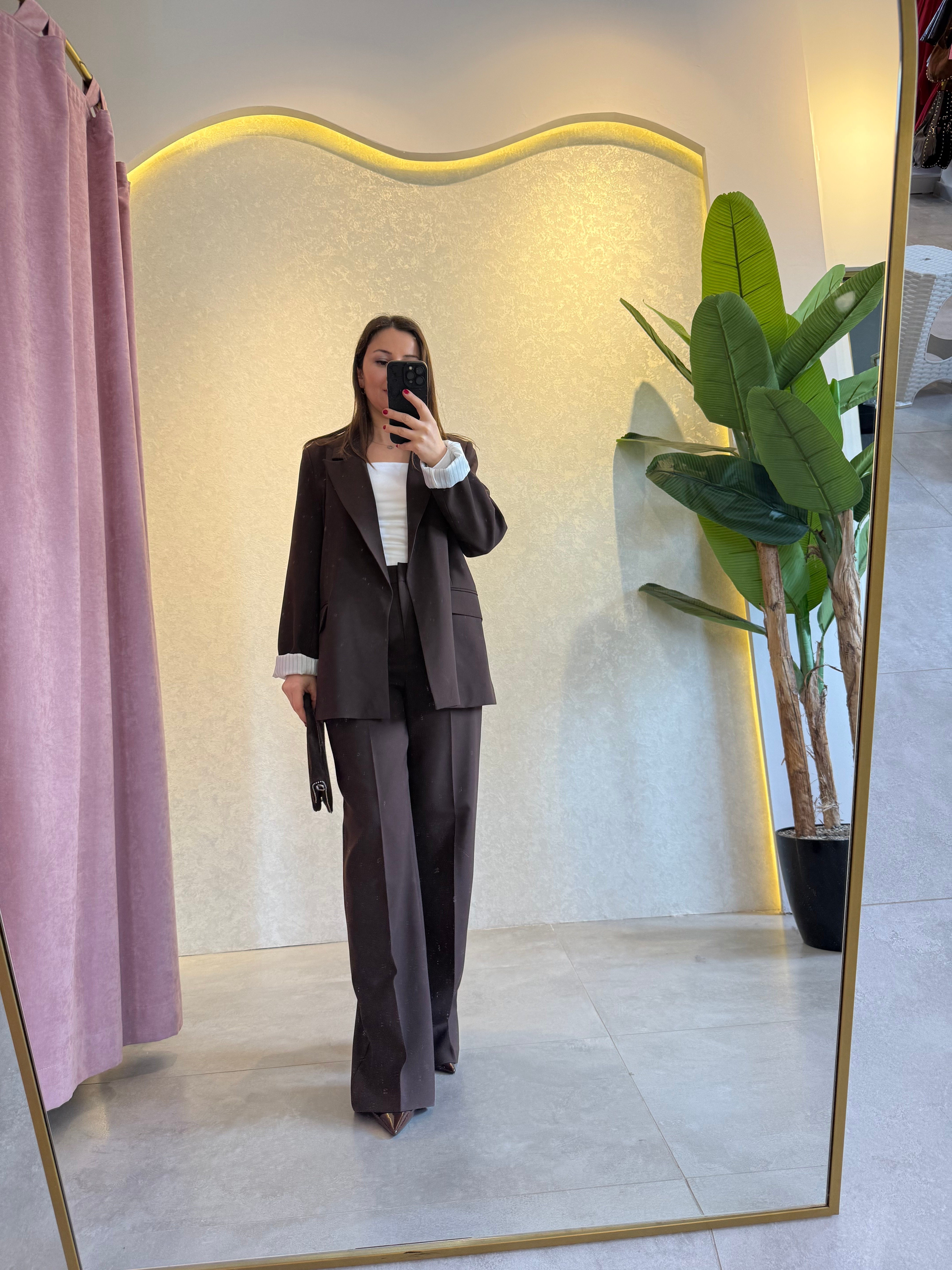 Kahve Blazer Takım