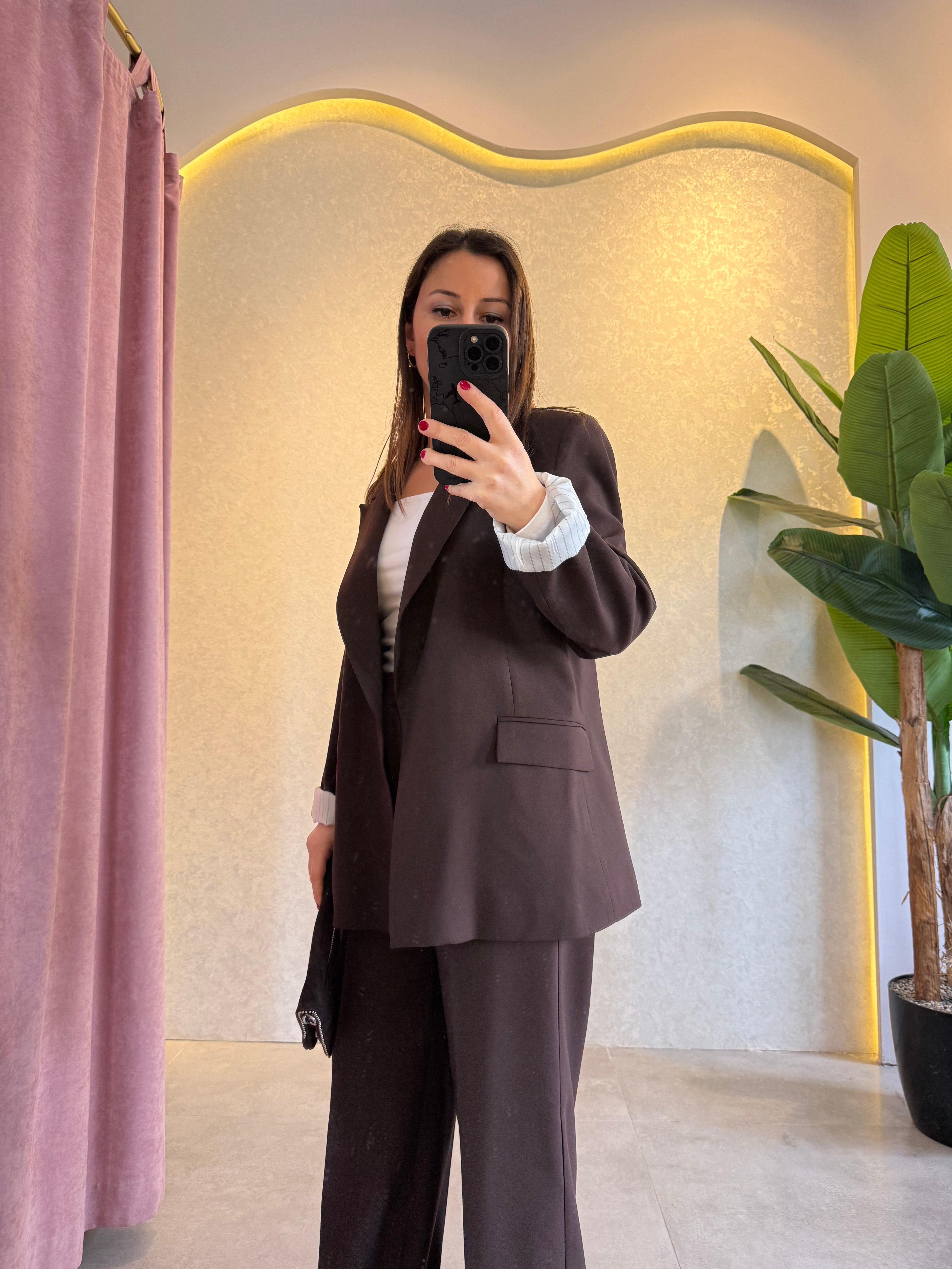 Kahve Blazer Takım