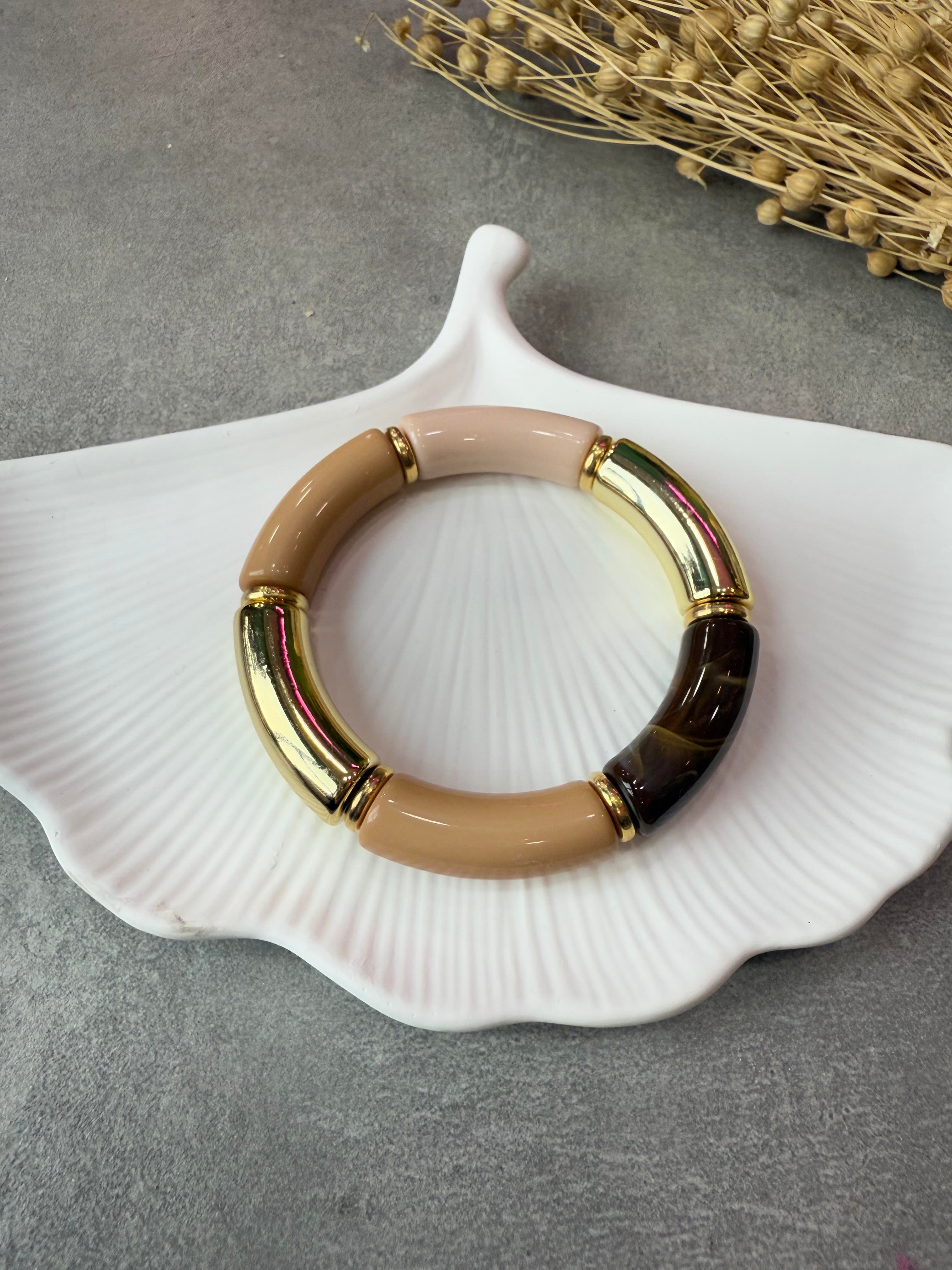 Kemik Model Gold Detay Lastikli Bileklik