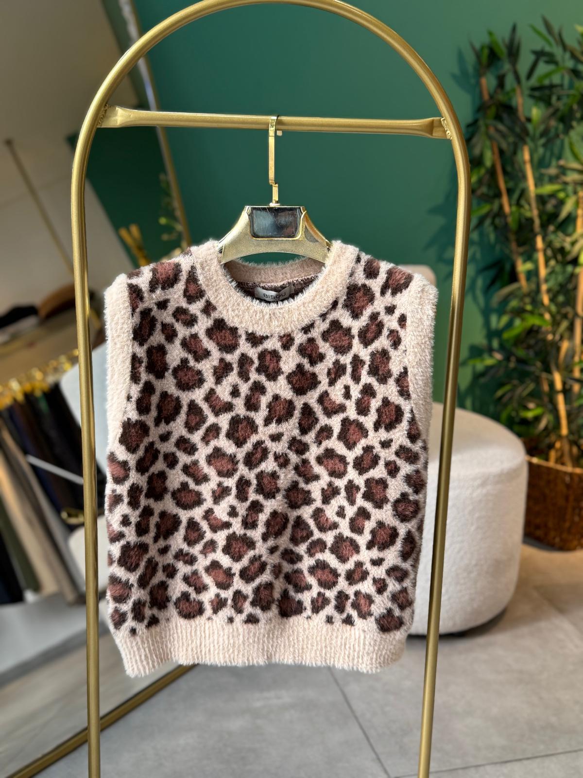 Leopar Desenli Süveter
