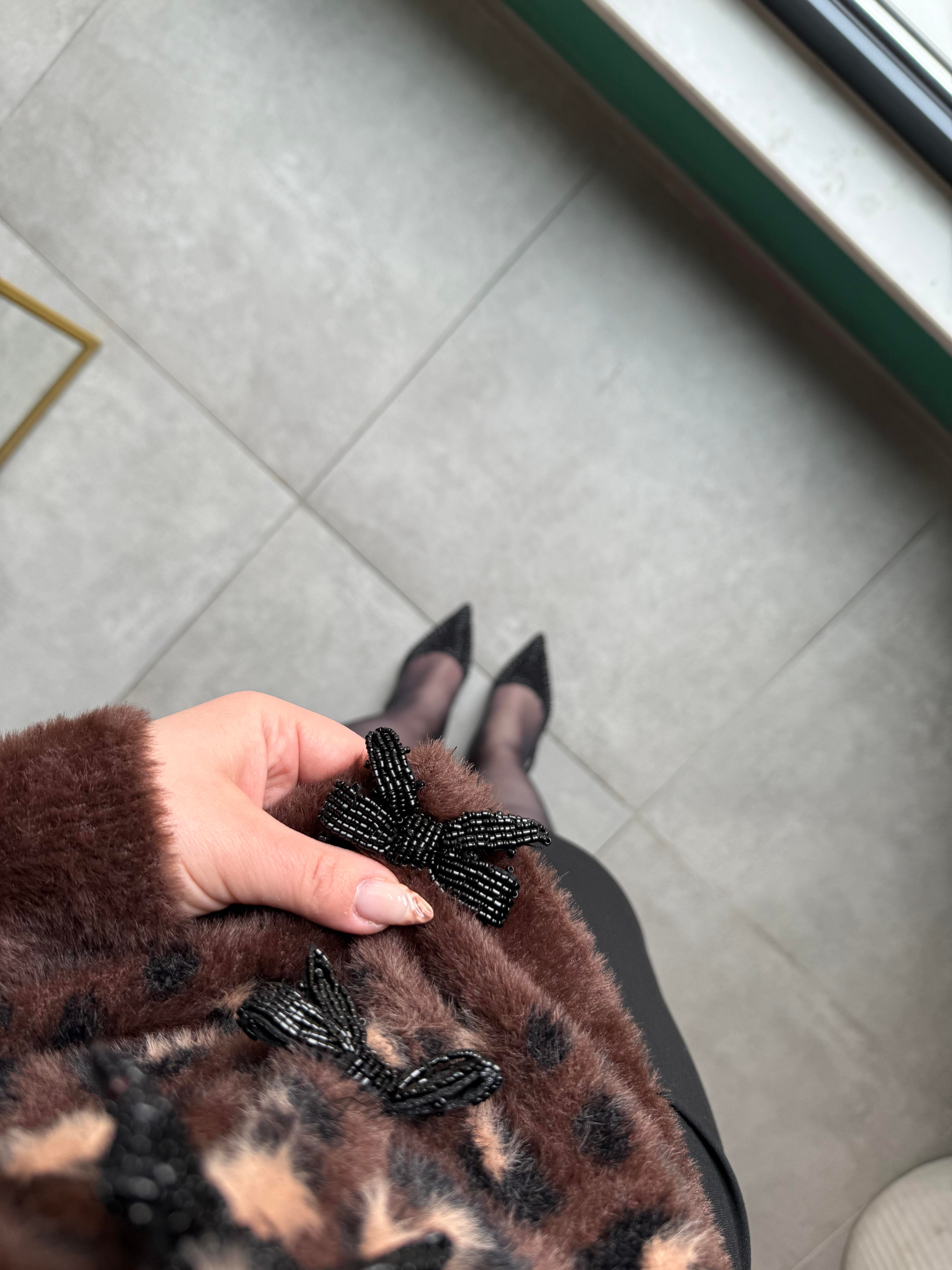 Leopar Desenli Yumoş Hırka