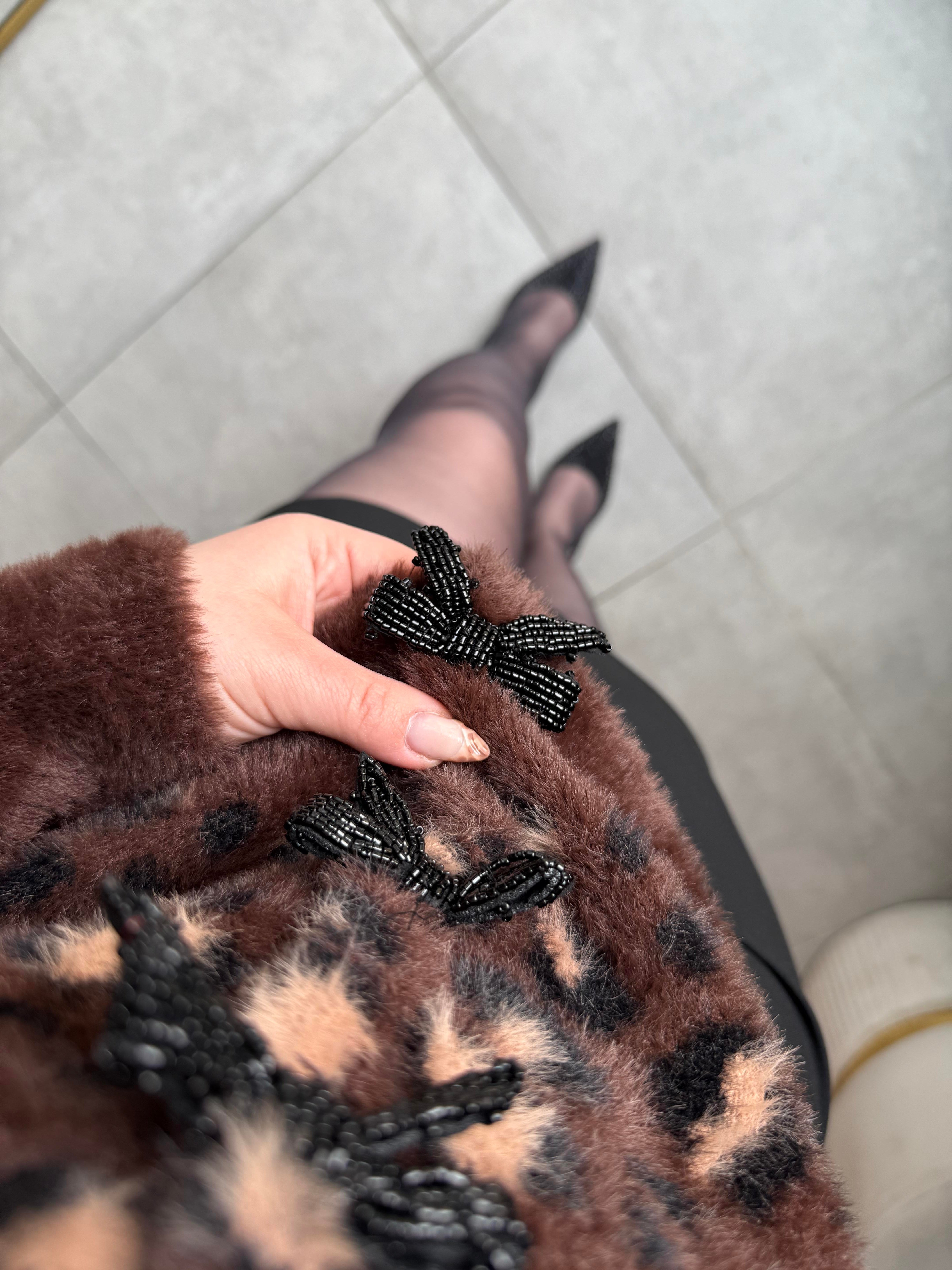 Leopar Desenli Yumoş Hırka