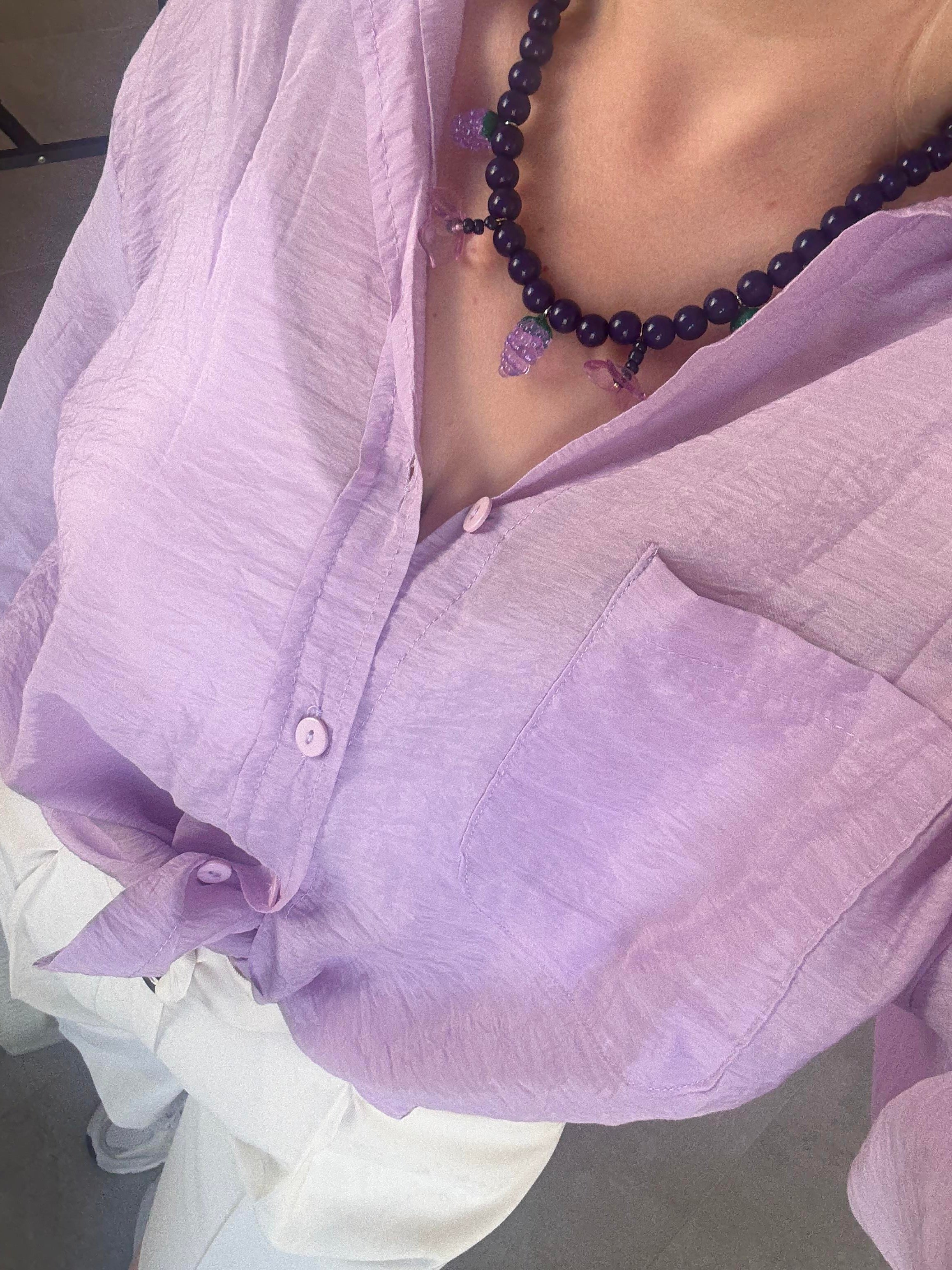 Lila Oversize Gömlek