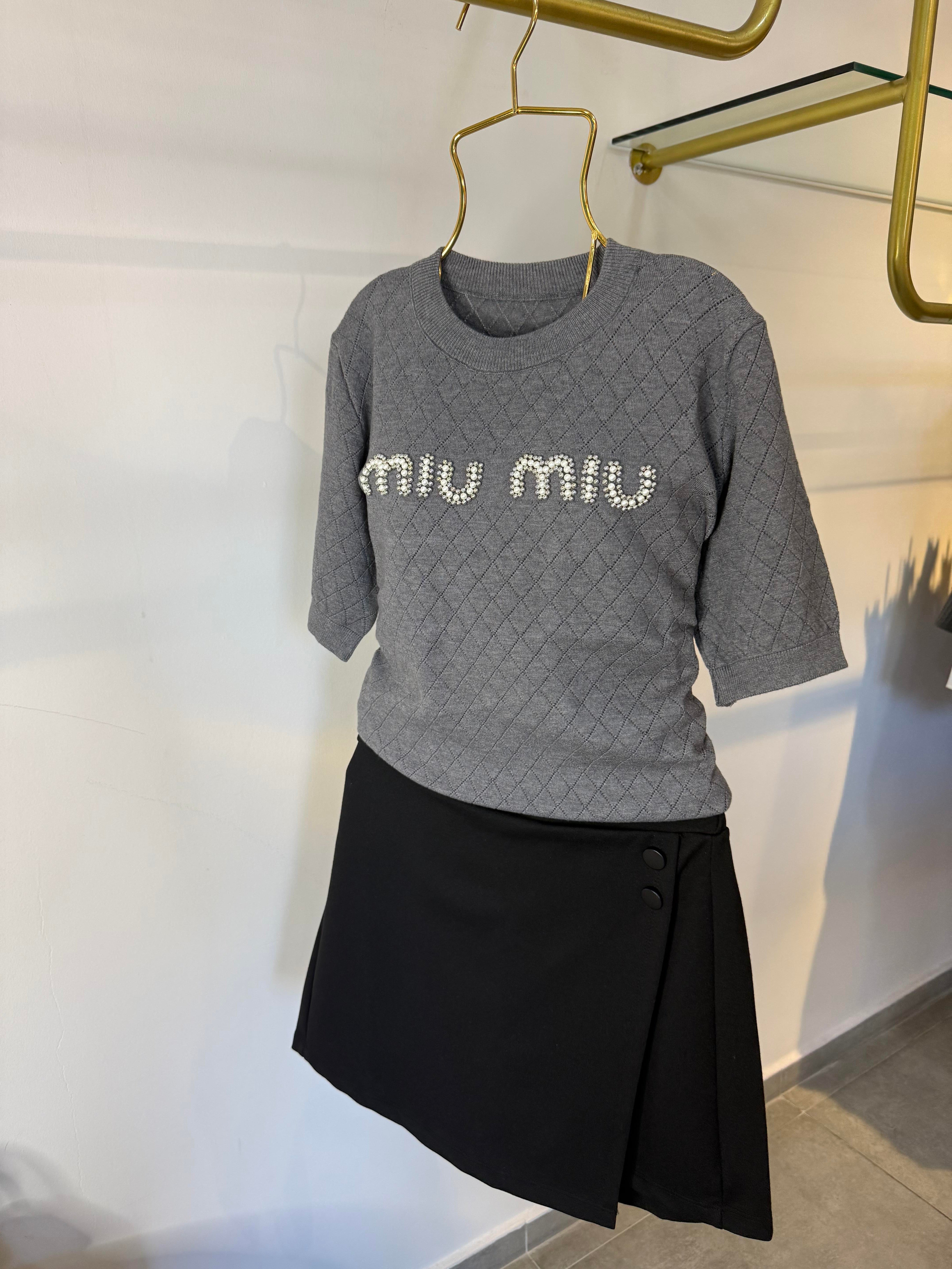 Miu Miu Gri Merserize Triko