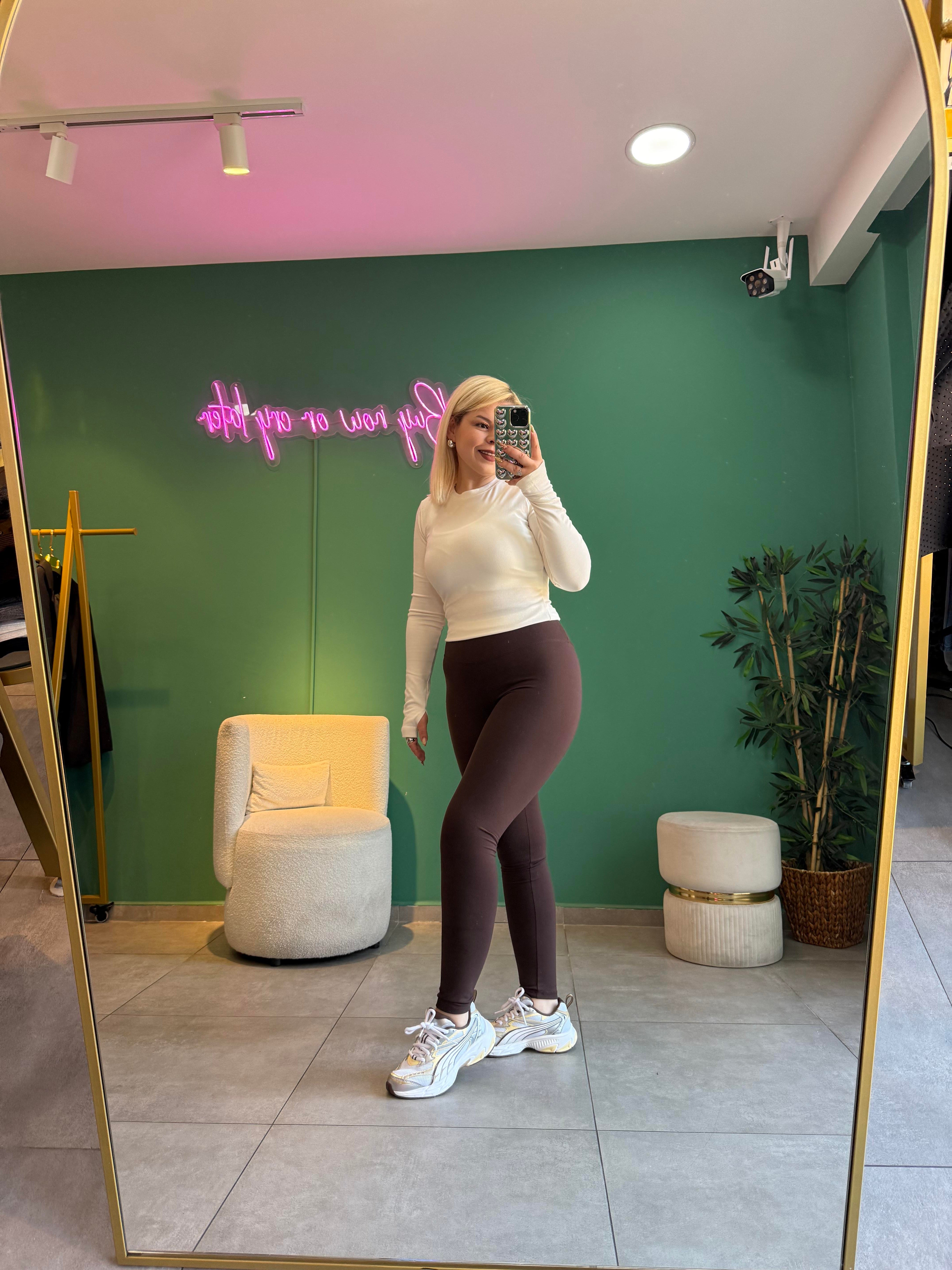 Oysh* Ekru Parmak Geçmeli Basic Body