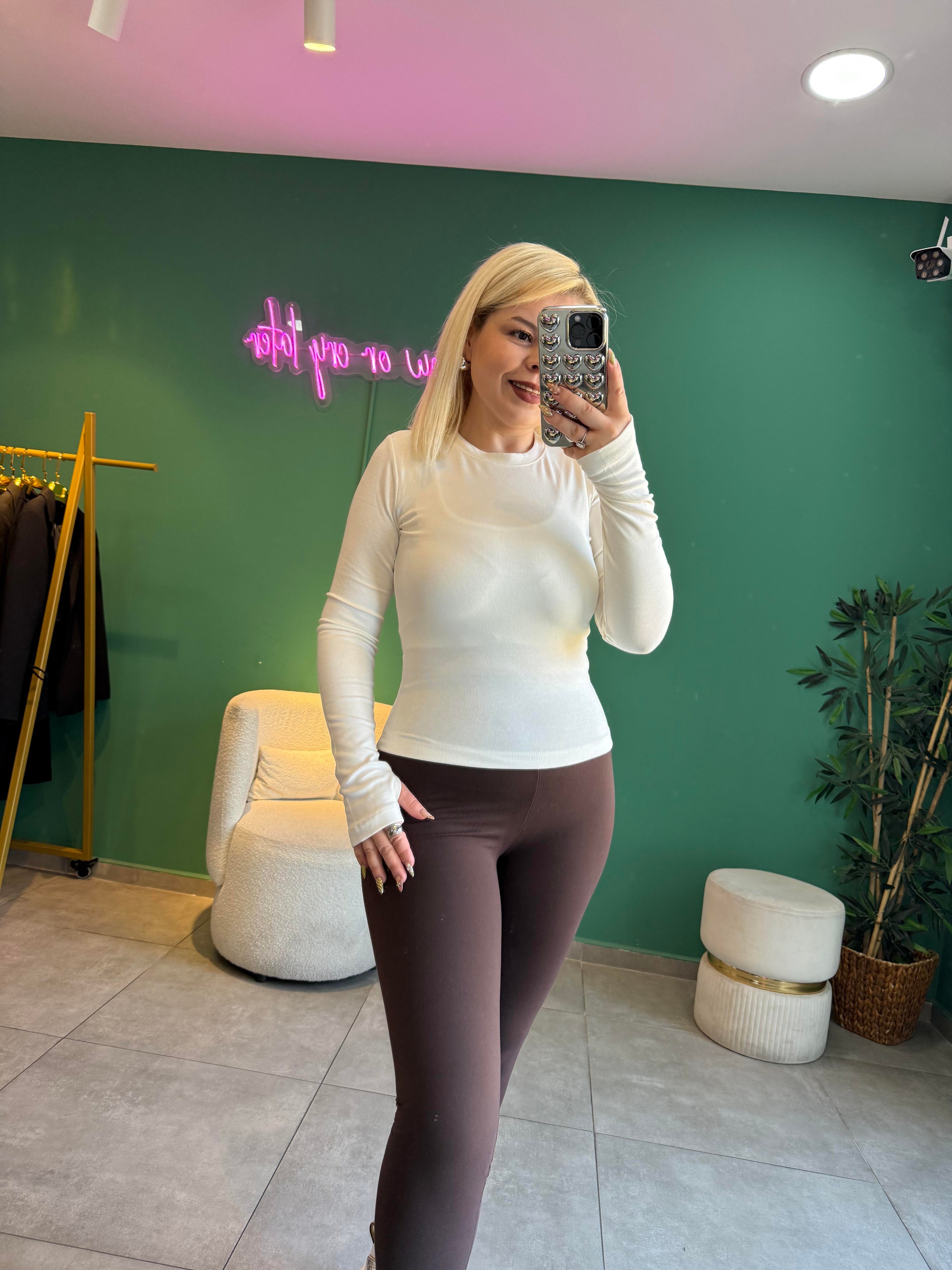 Oysh* Ekru Parmak Geçmeli Basic Body