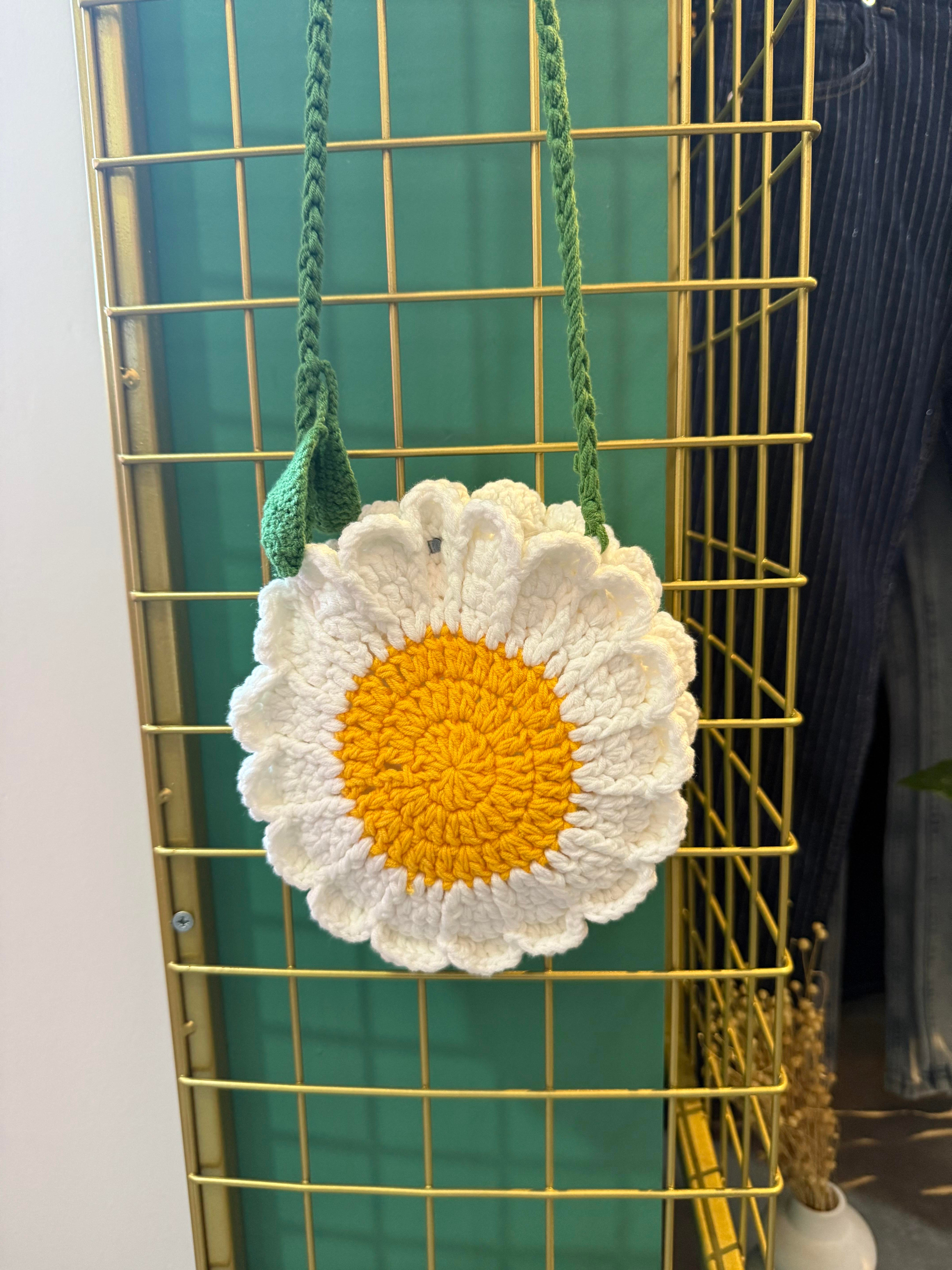 Papatya Amigurumi El Örgüsü Çocuk Çantası