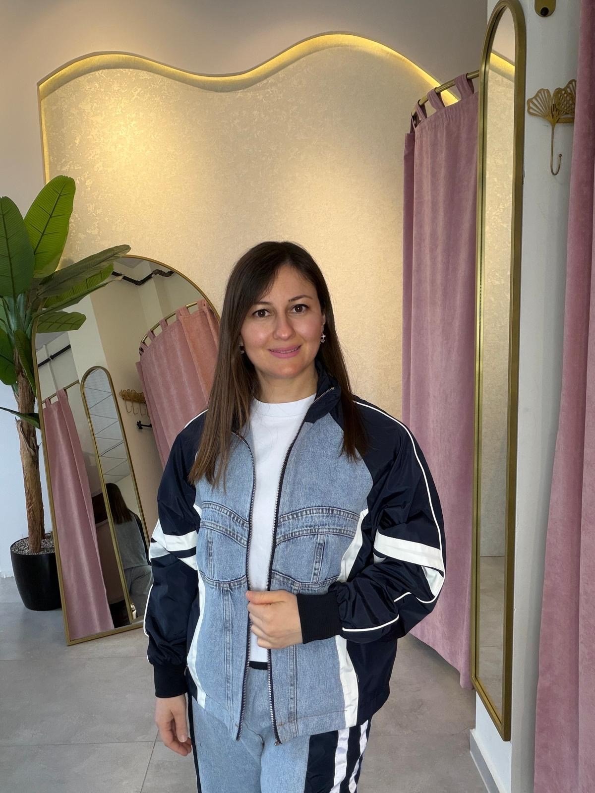 Paraşüt Kumaş Detaylı Jean Takım