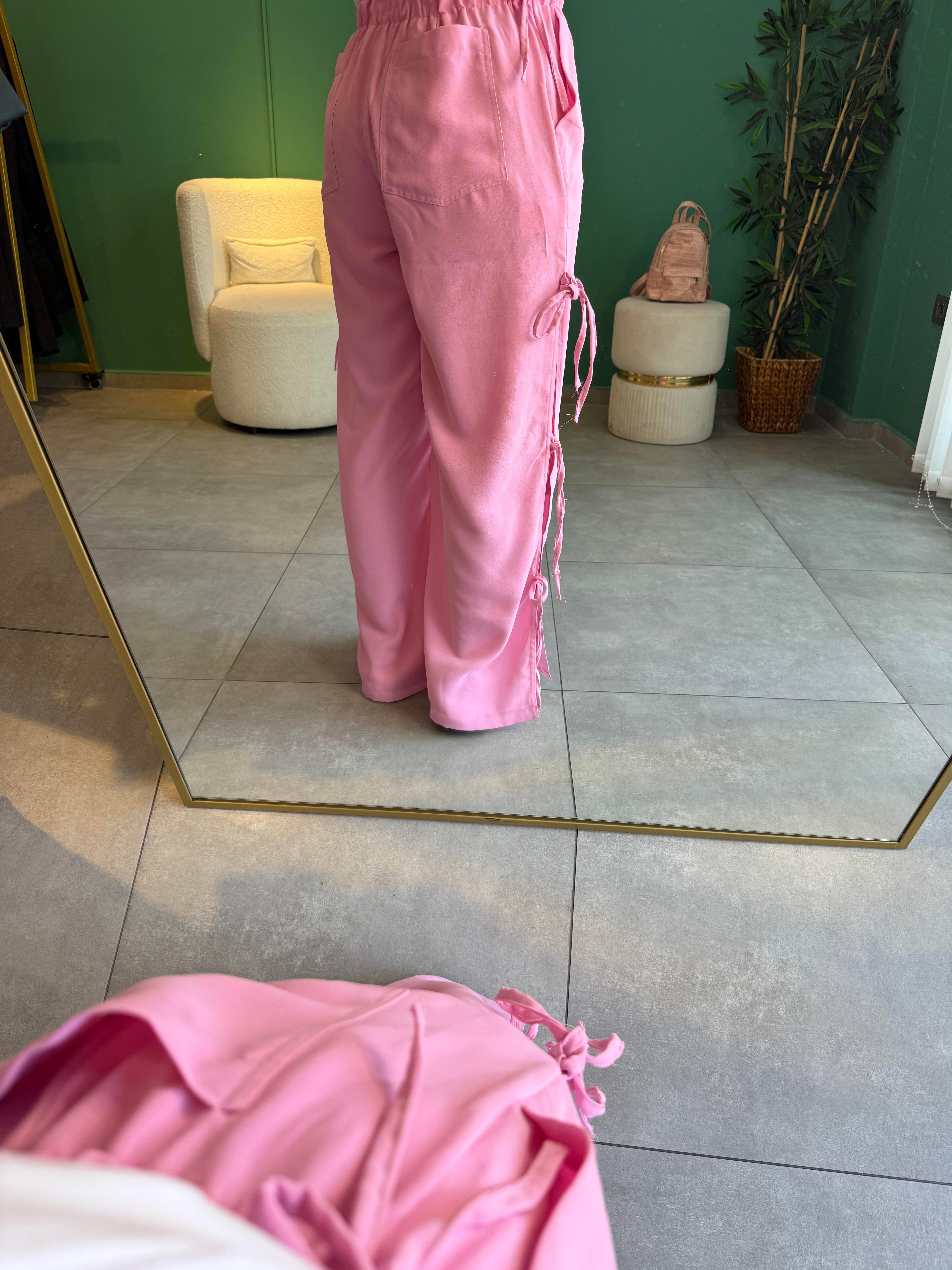 Pembe Fiyonklu Pantolon