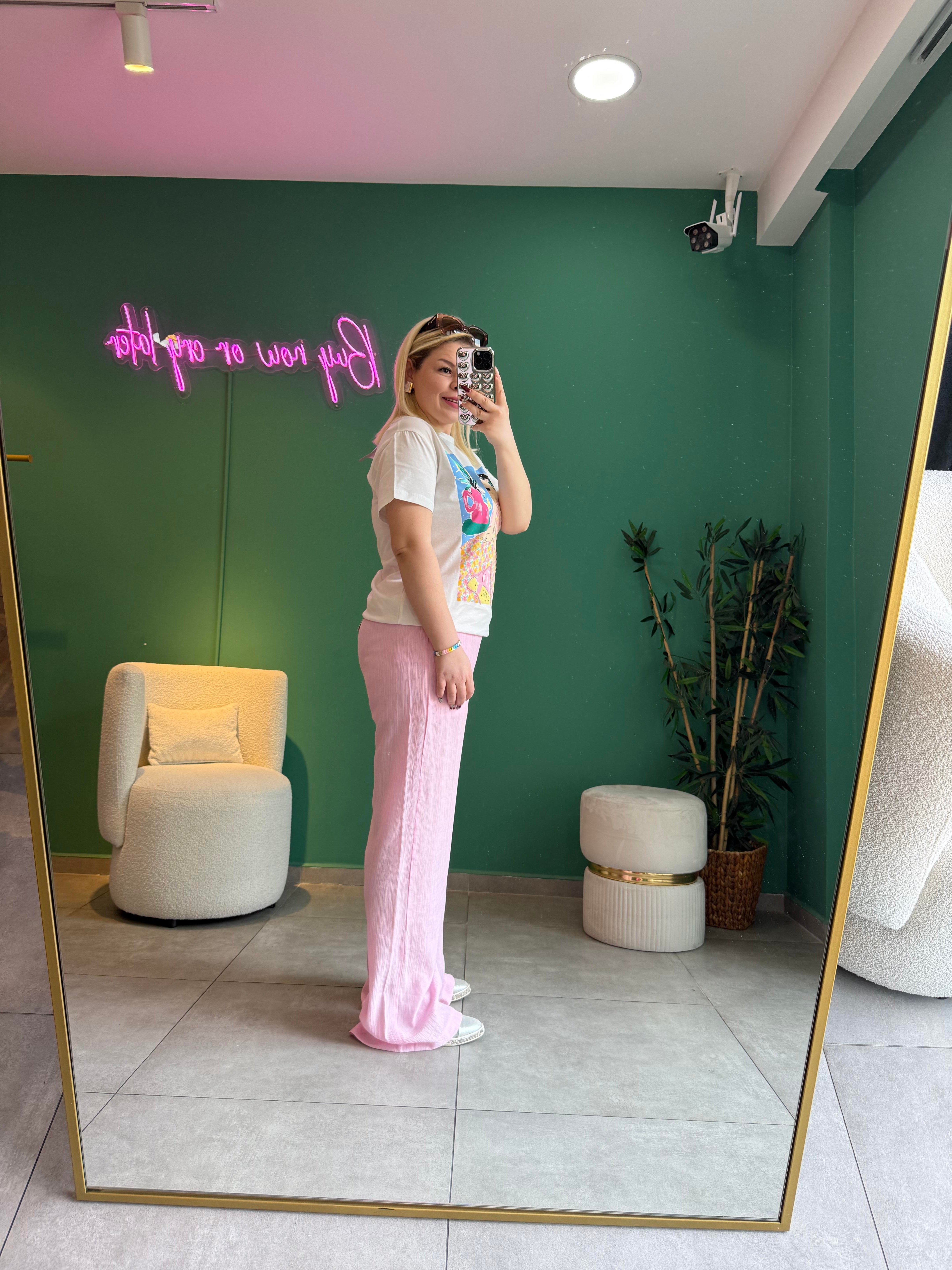Pembe İçi Şortlu Pantolon 