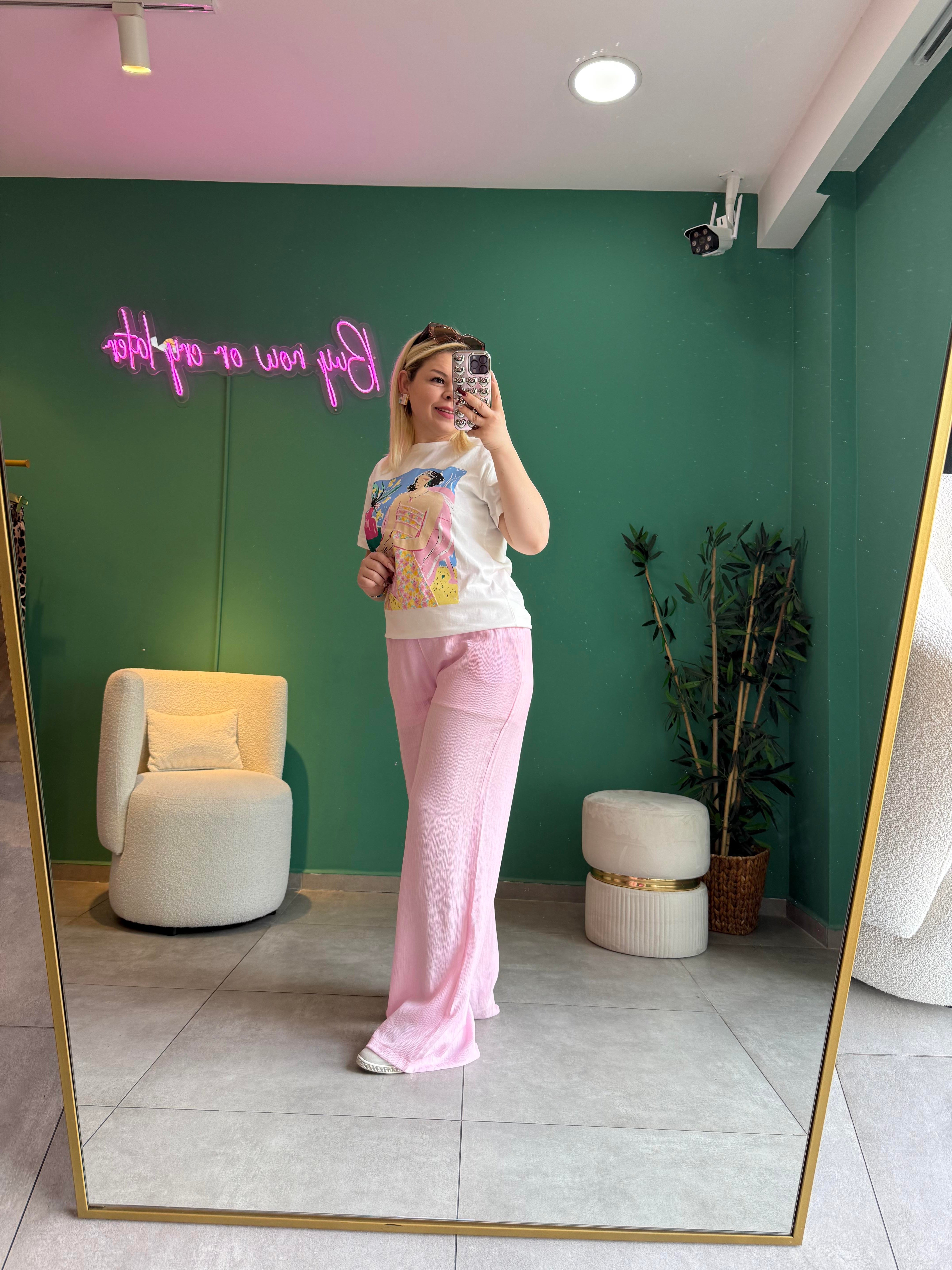 Pembe İçi Şortlu Pantolon 