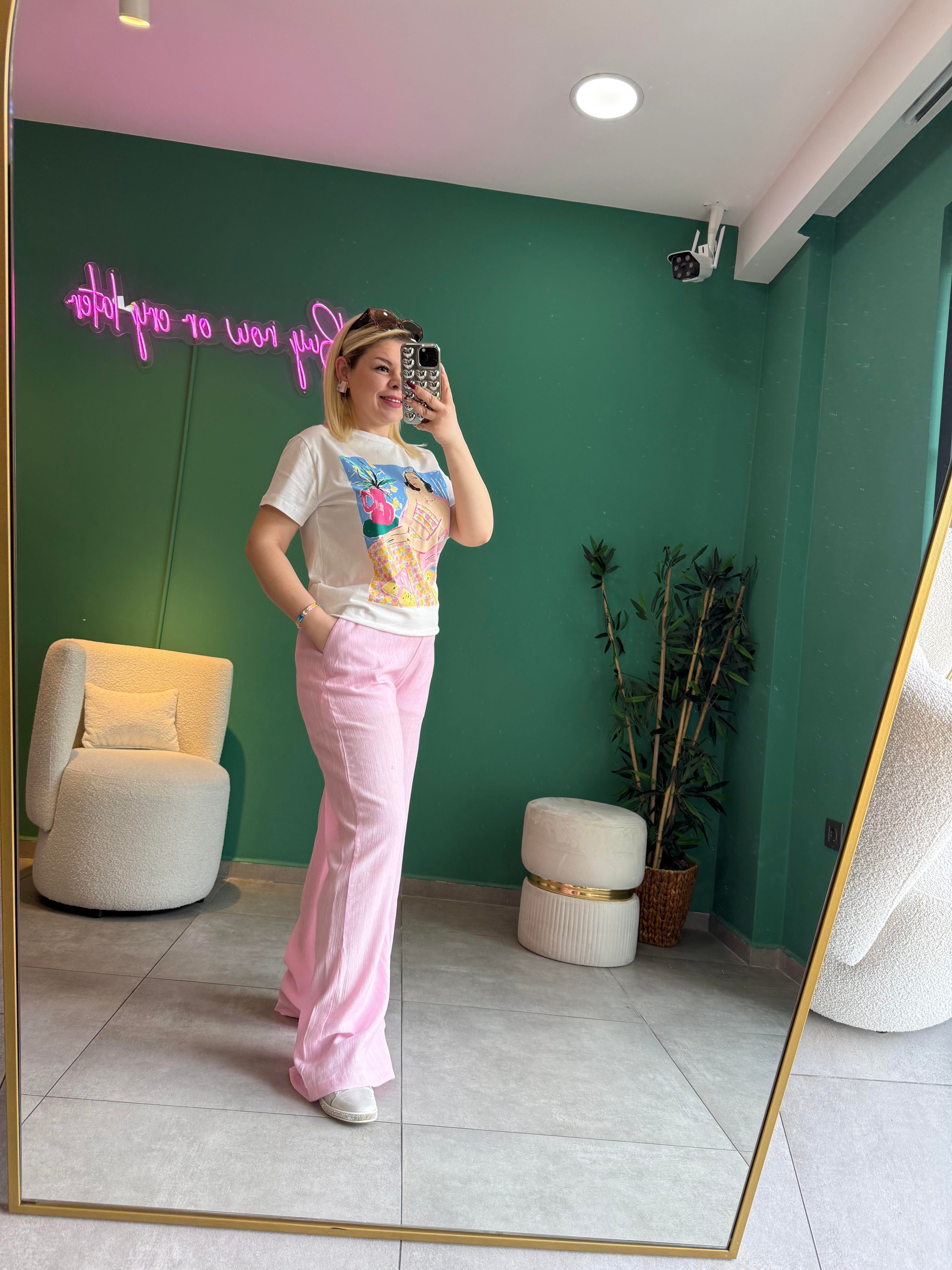 Pembe İçi Şortlu Pantolon 