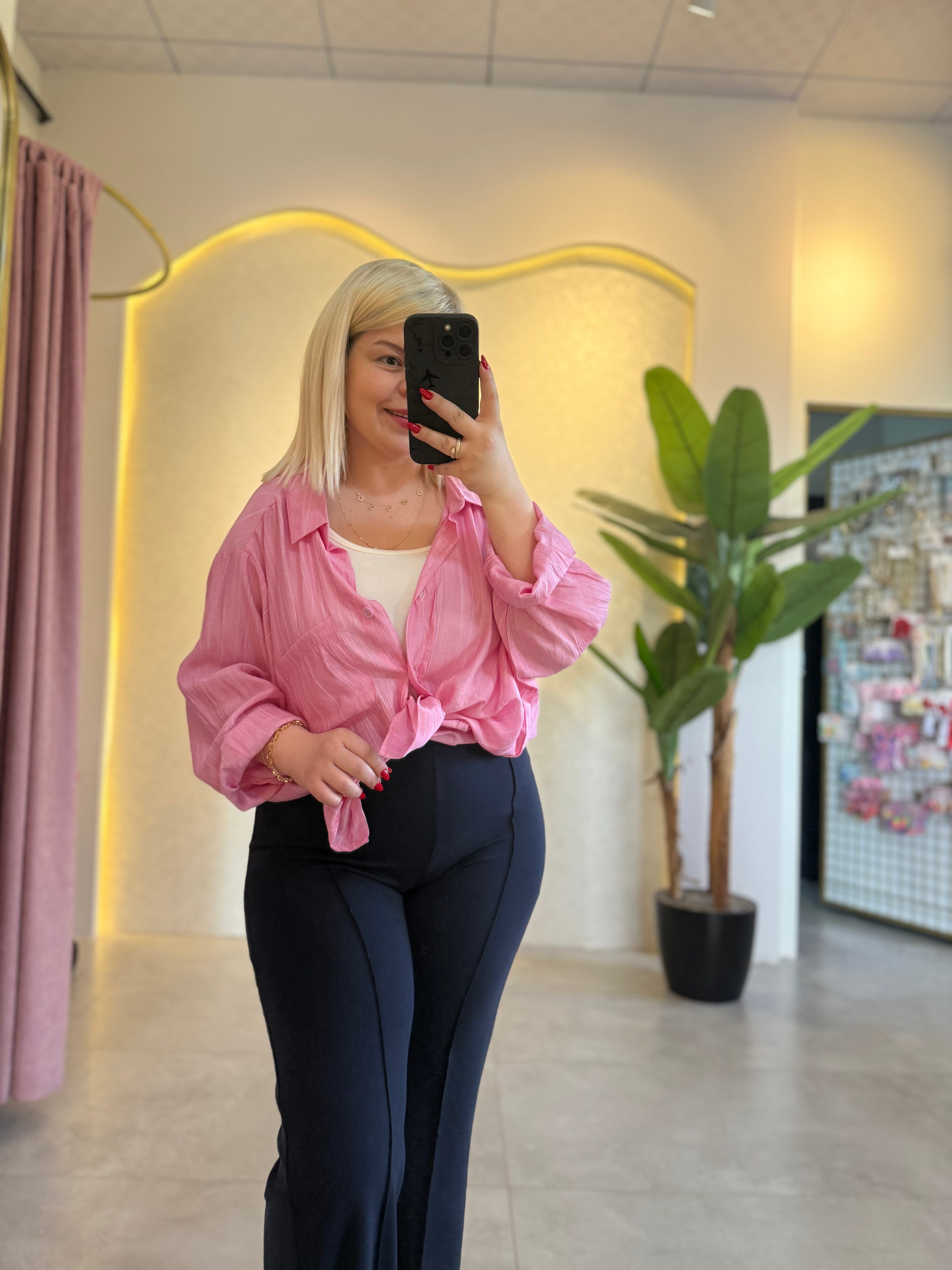 Pembe Oversize Gömlek