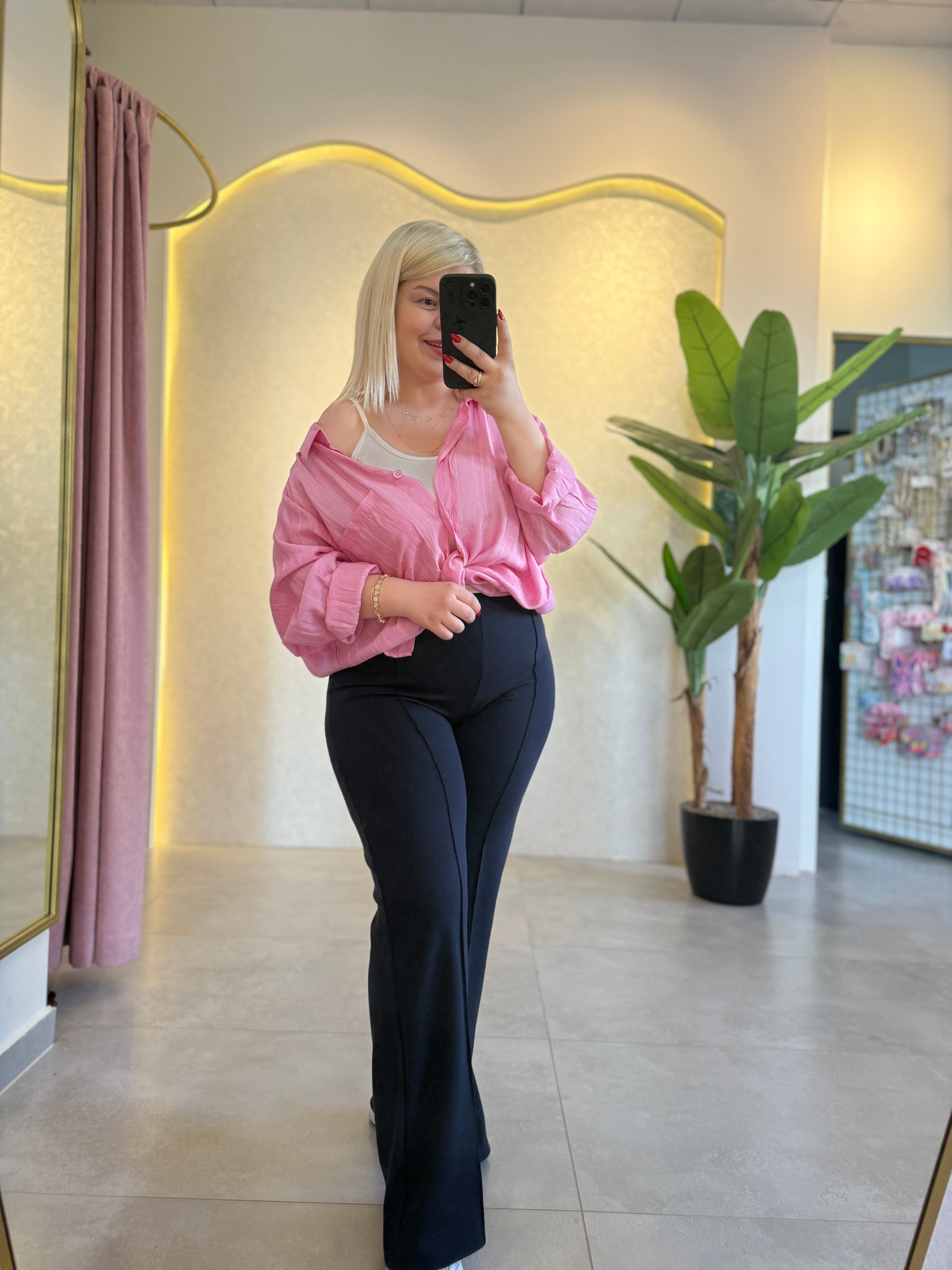 Pembe Oversize Gömlek