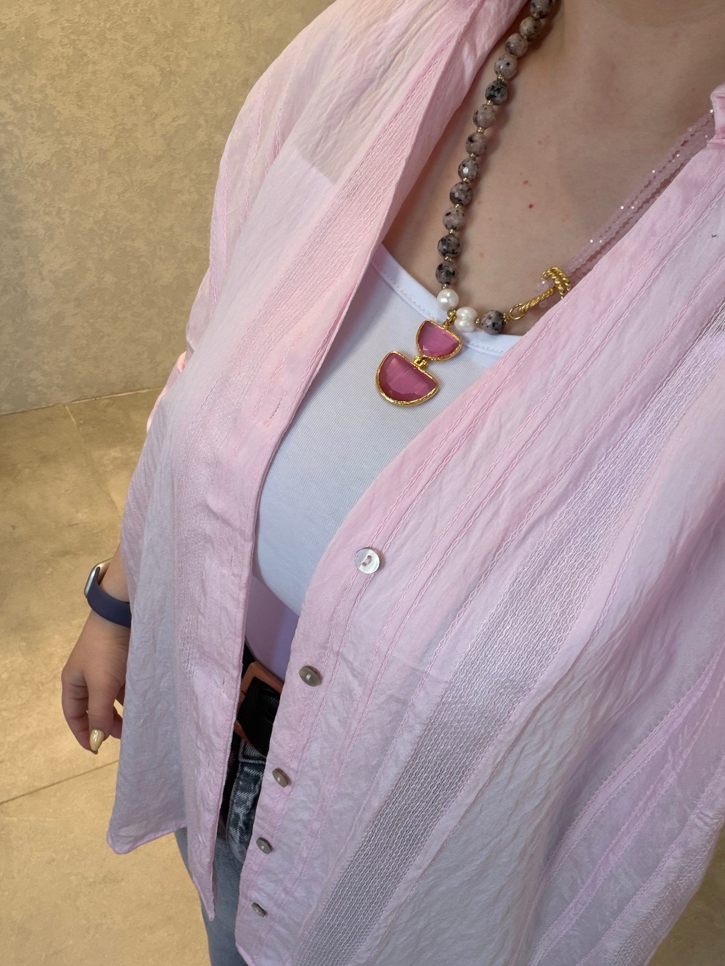 Pembe Premium Oversize Gömlek