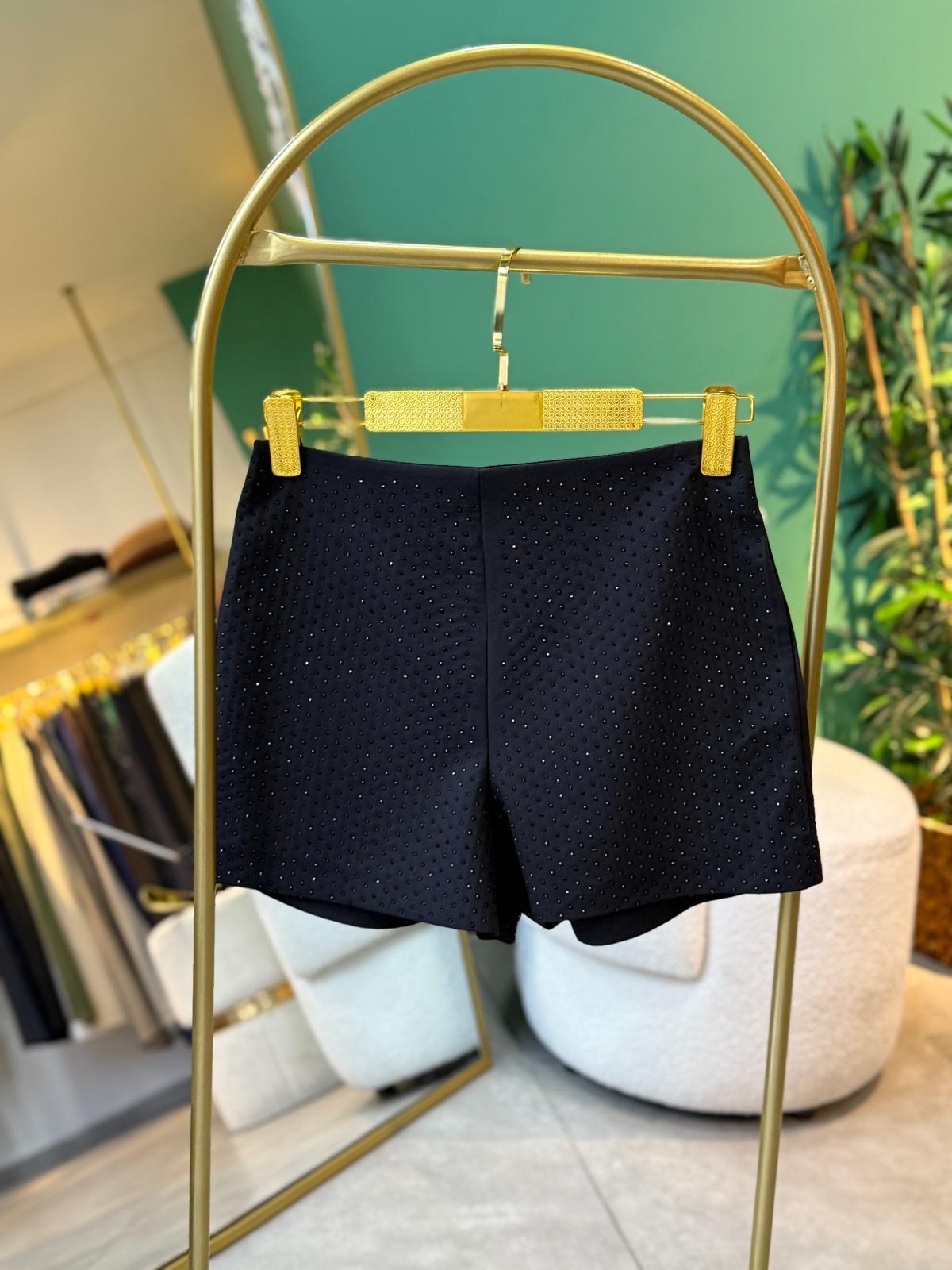 Premium Ön Arka Full Taşlı Şort Blazer Takım