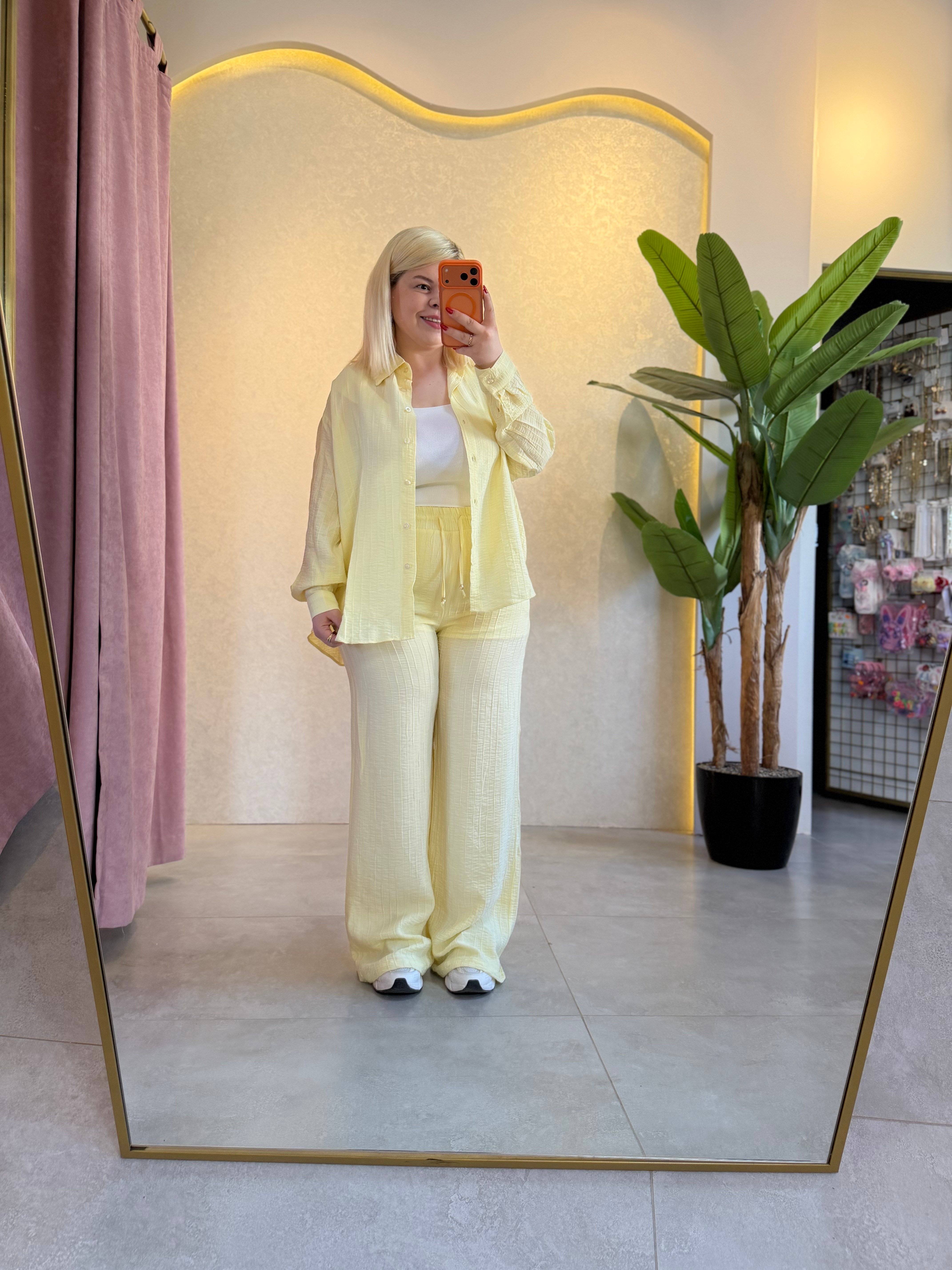 Sarı Oversize Gömlek