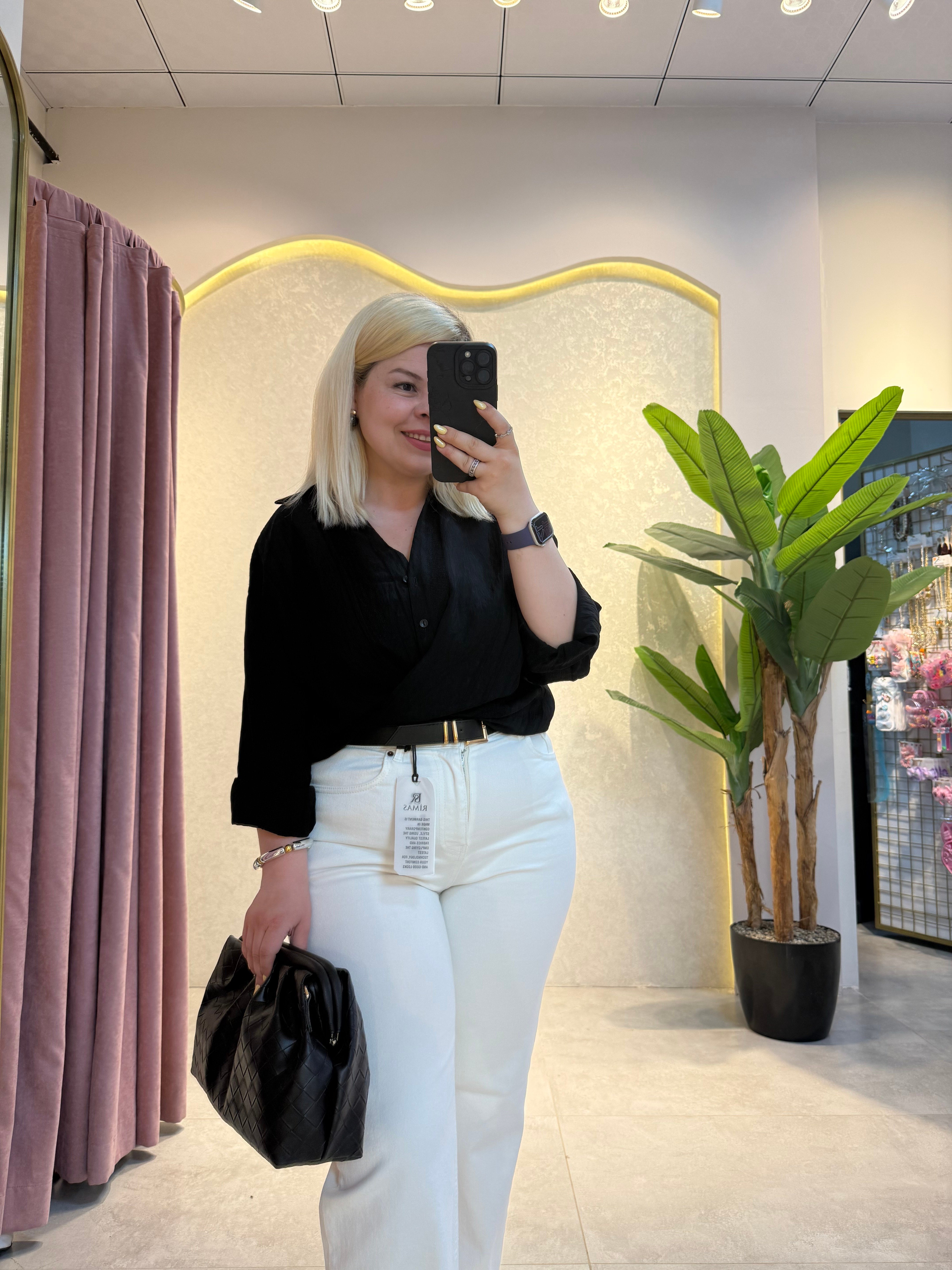 Siyah Premium Oversize Gömlek