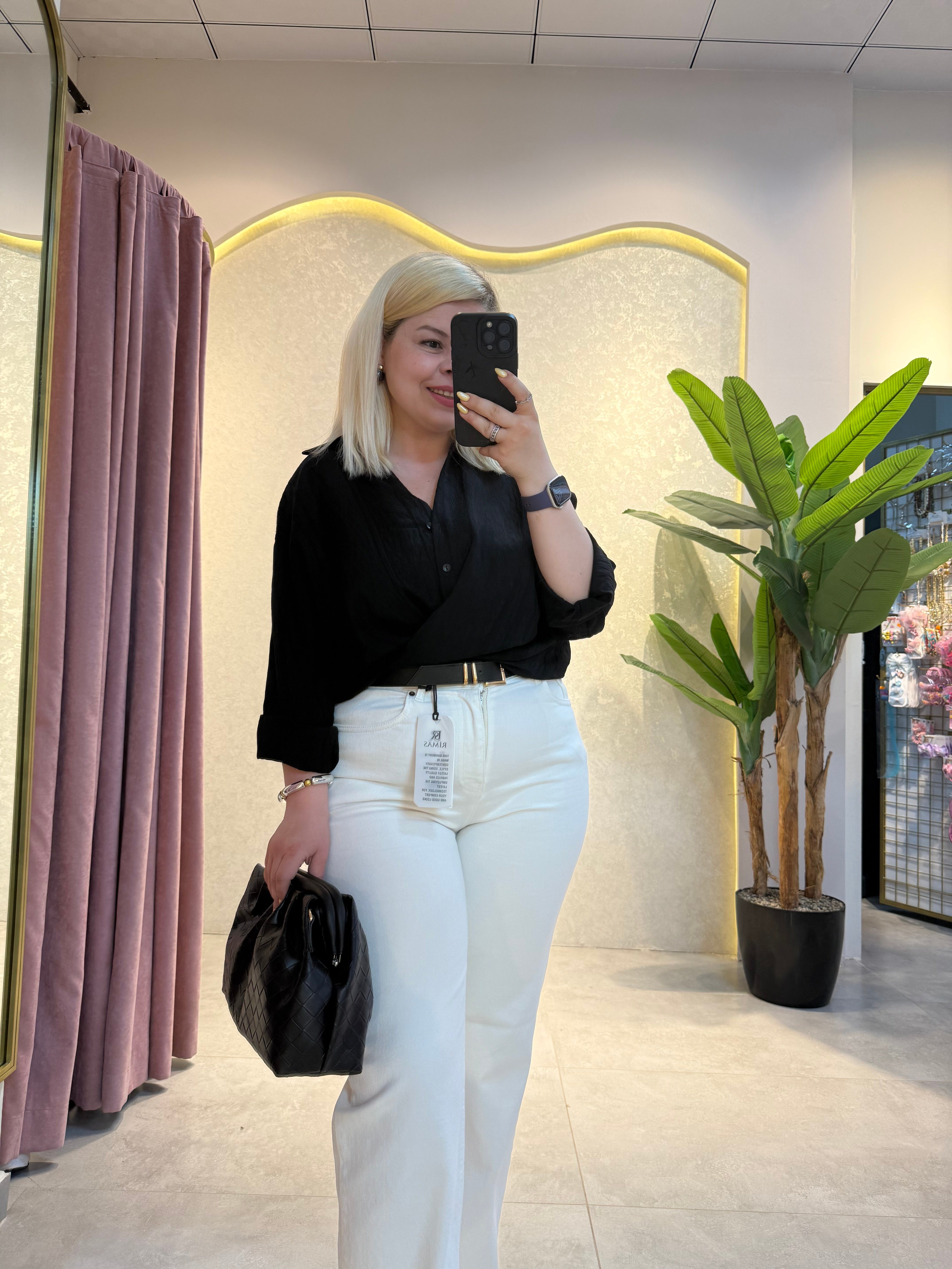 Siyah Premium Oversize Gömlek