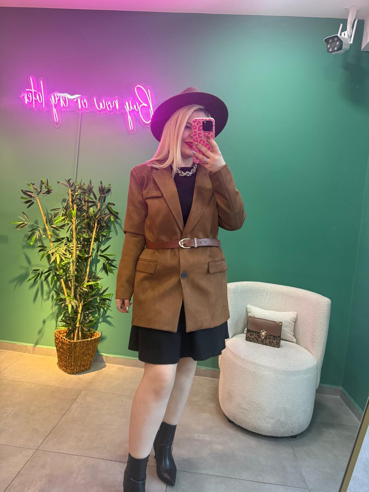 Süet Taba Blazer Ceket