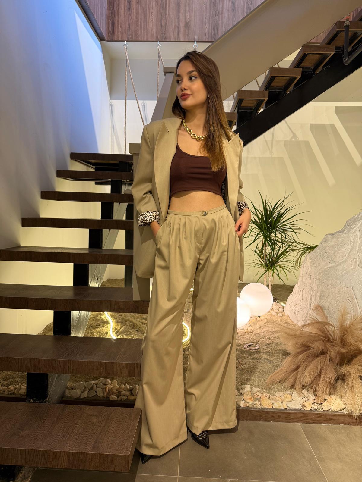 Wild Yazılı Tasarım Blazer Takım