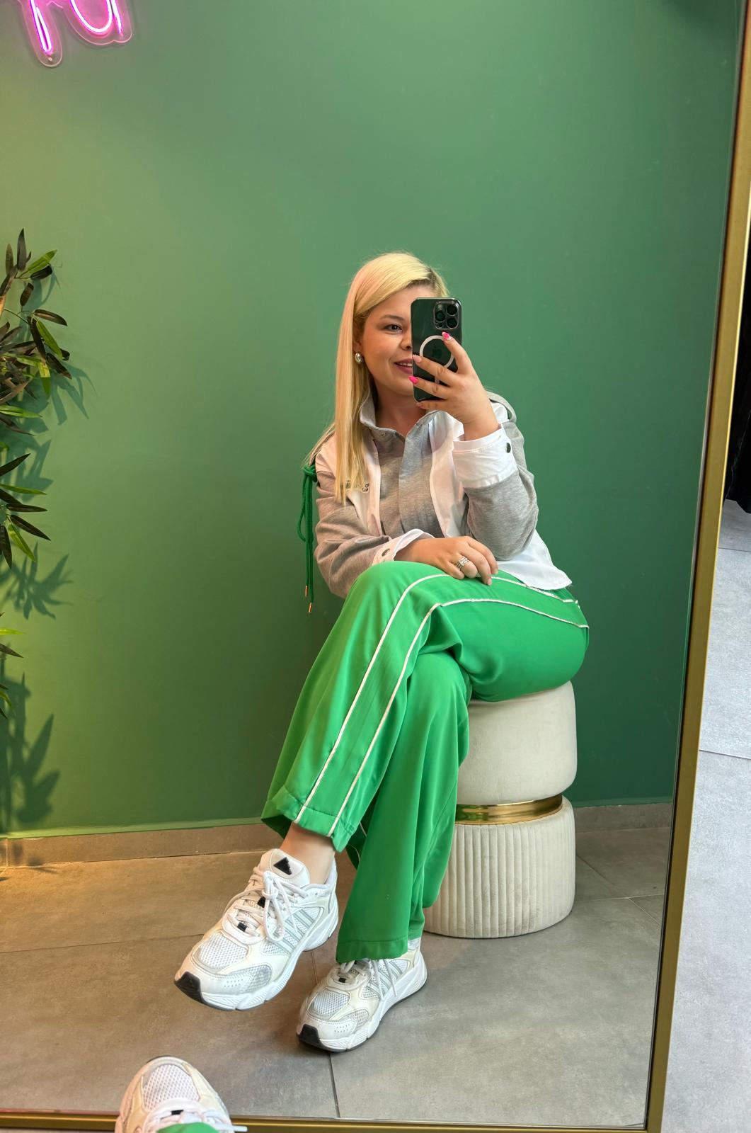 Yeşil Şeritli Spor Pantolon