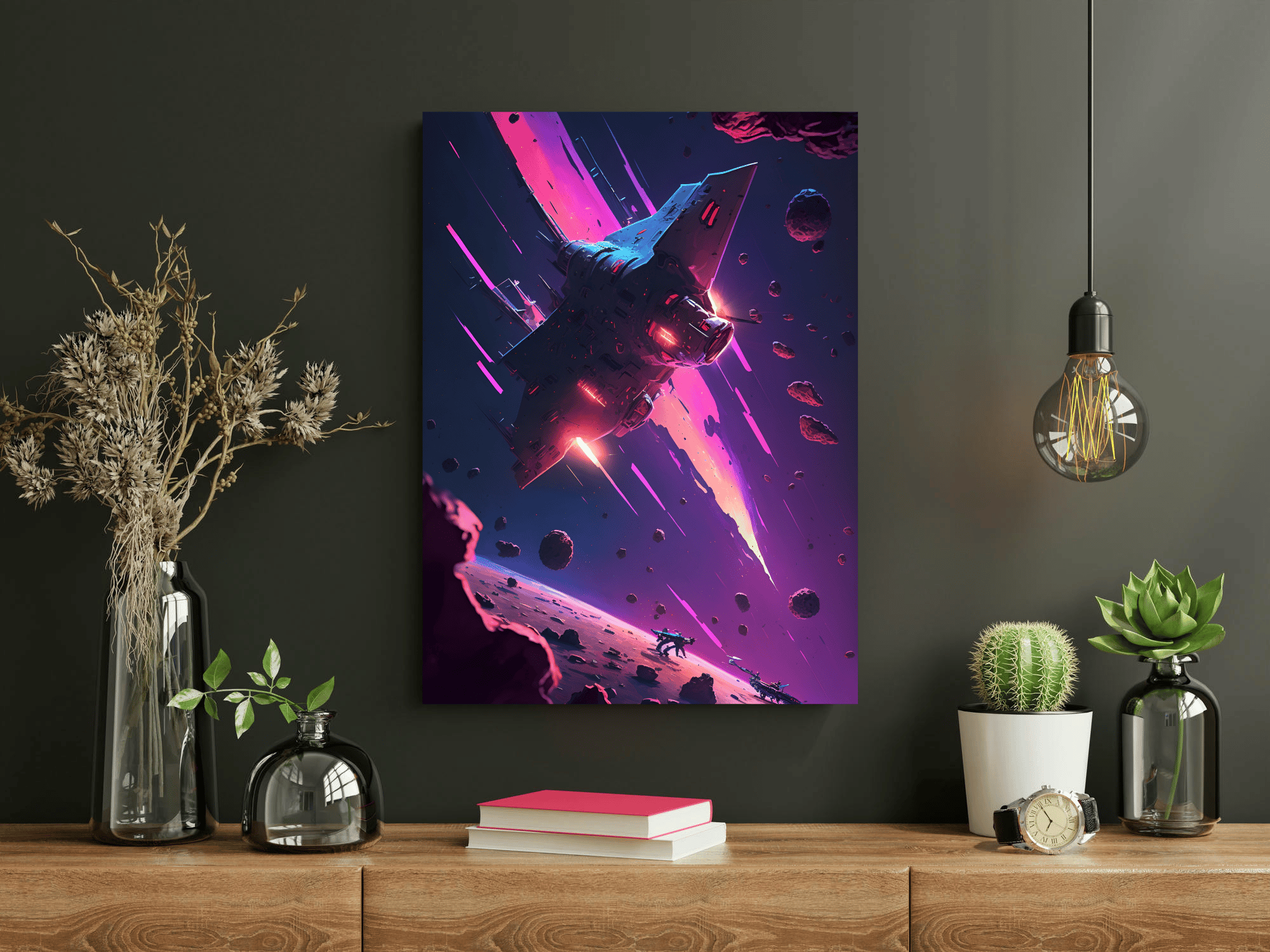 Astronotlar ve Uzay 059 -Kanvas Tablo