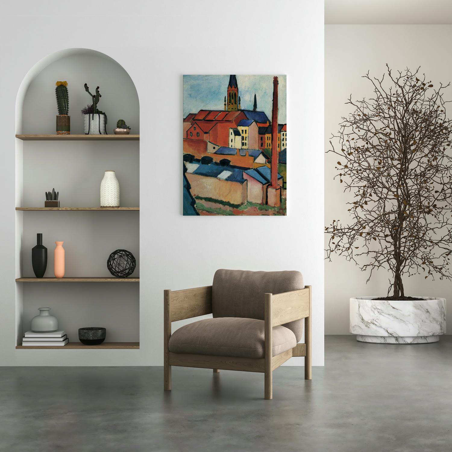 August Macke - St. Mary's with Houses and Chimney (Bonn)