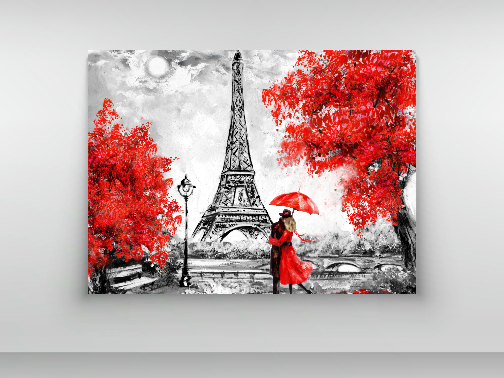 Romantik Paris - Kanvas Tablo