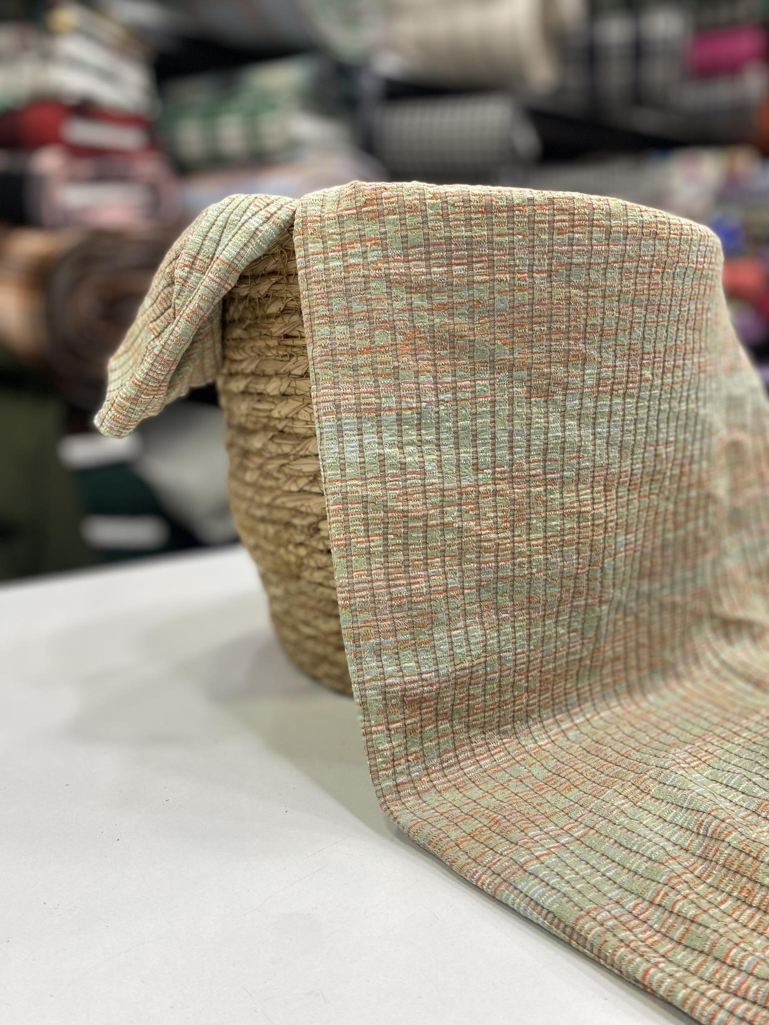 Etnik Kırçıllı Desen Fitilli Örme Triko Kumaş