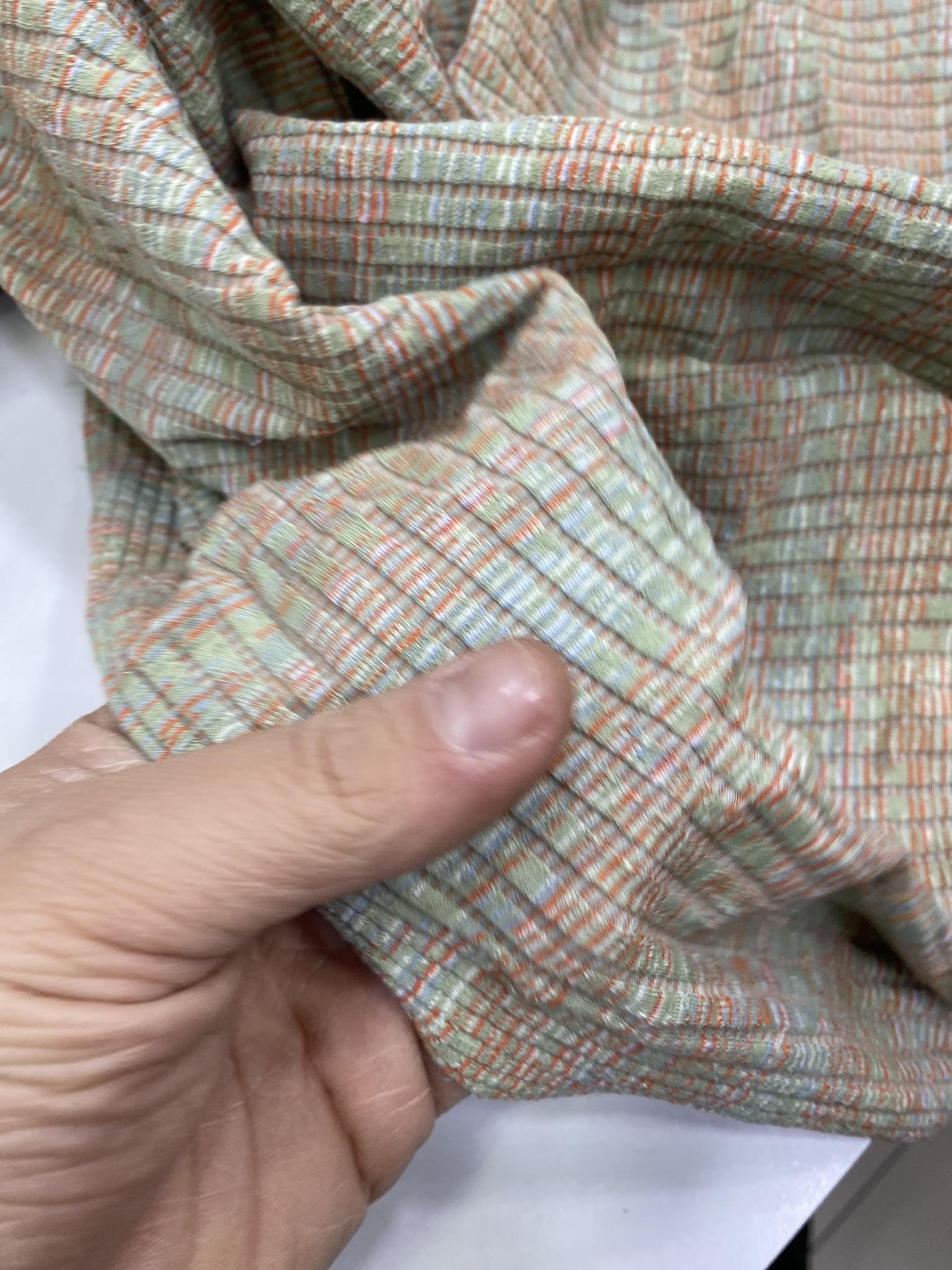 Etnik Kırçıllı Desen Fitilli Örme Triko Kumaş